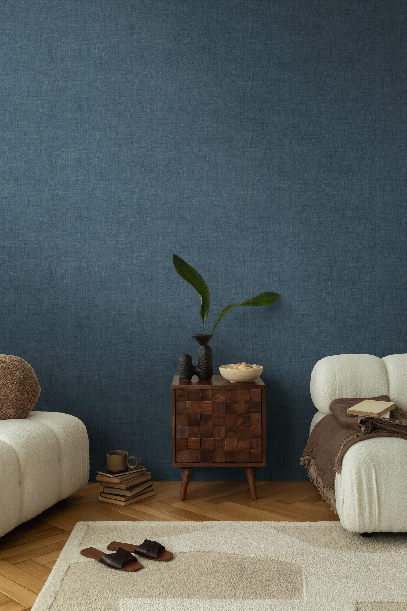 AS Vliestapete CosmoLiving Uni Blau 790674