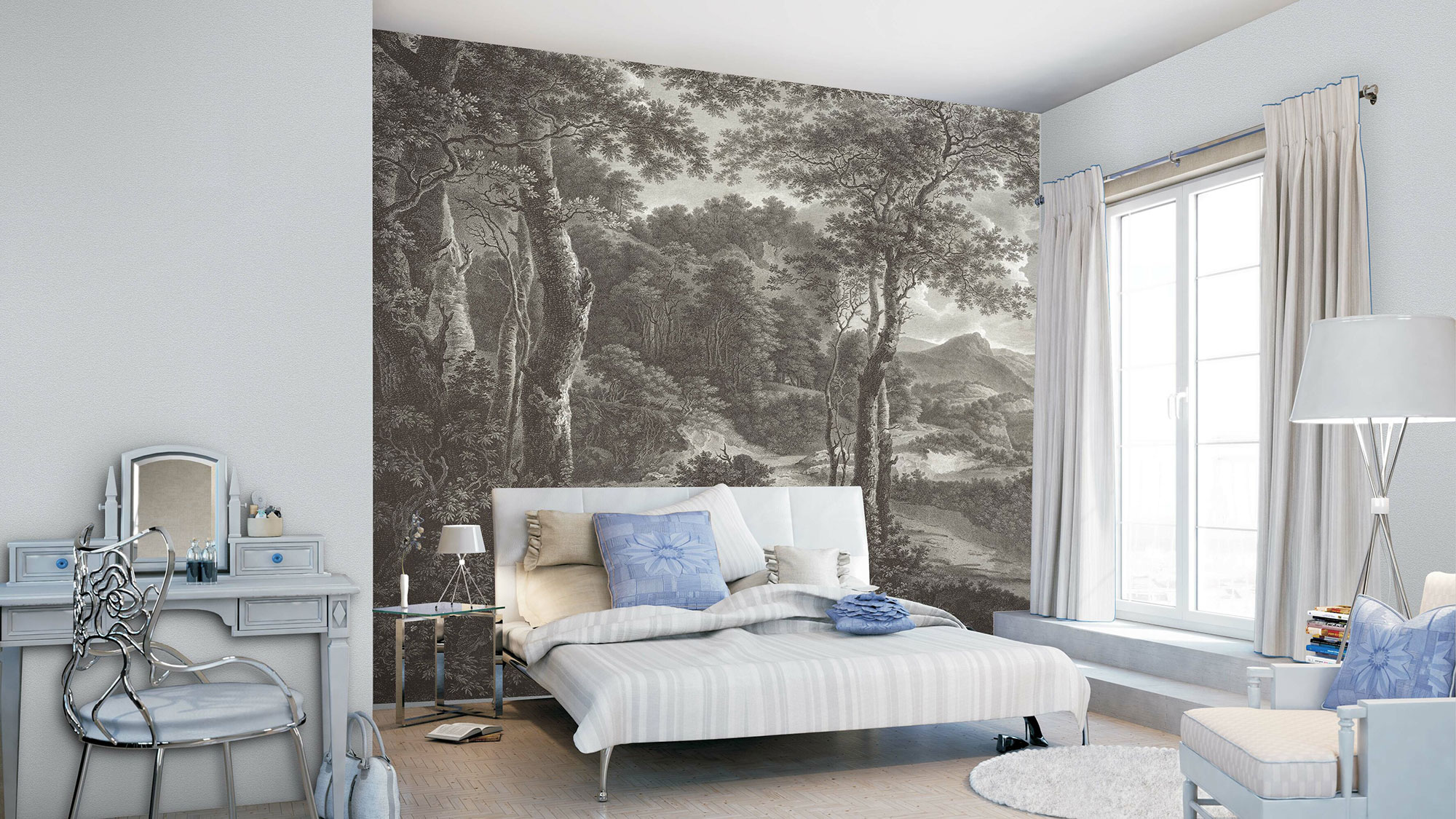 Rasch Fototapete Magic Walls Bäume Kupferstich 606881
