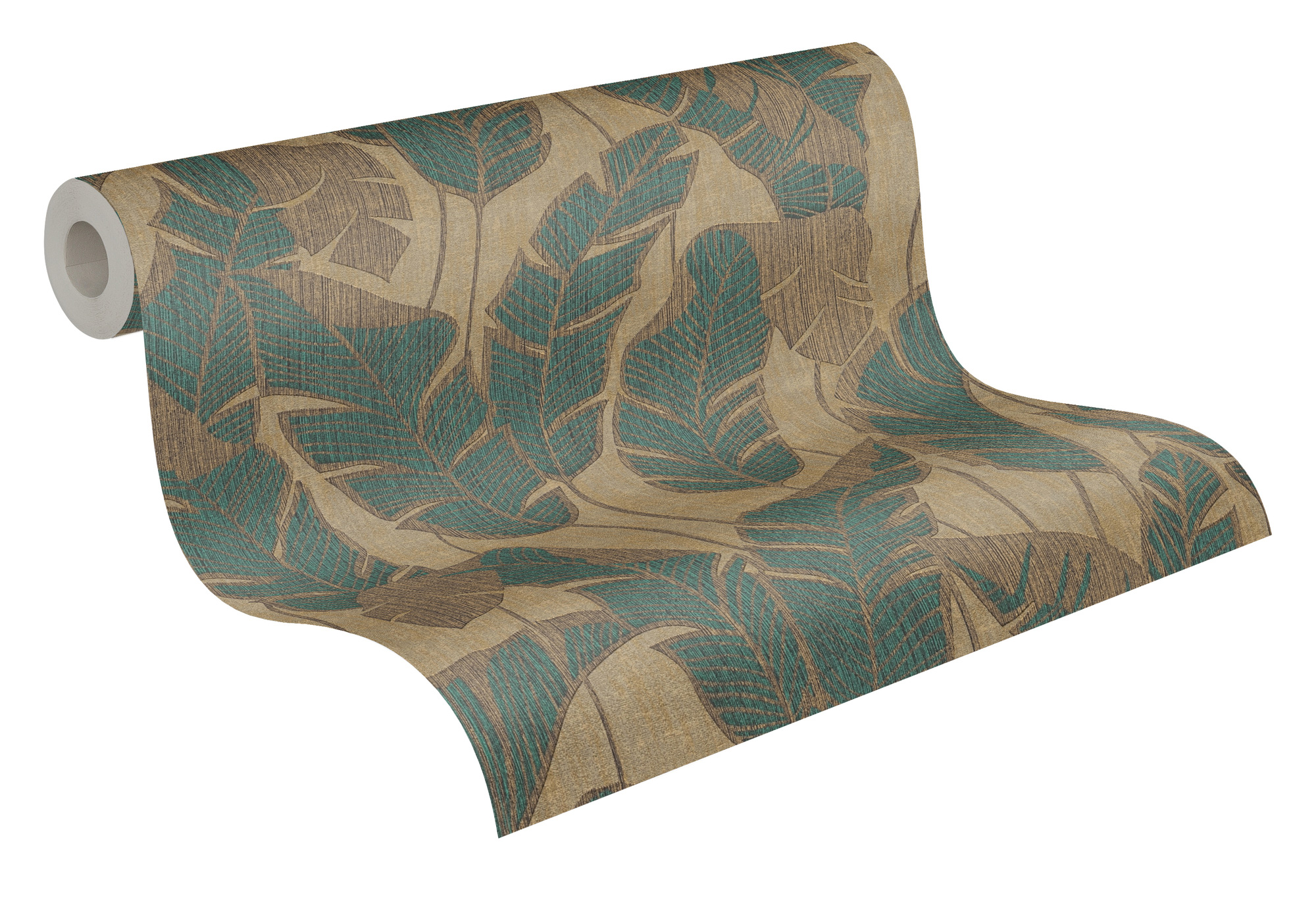 AS Vliestapete Jade 2 Beige Blätter 395022