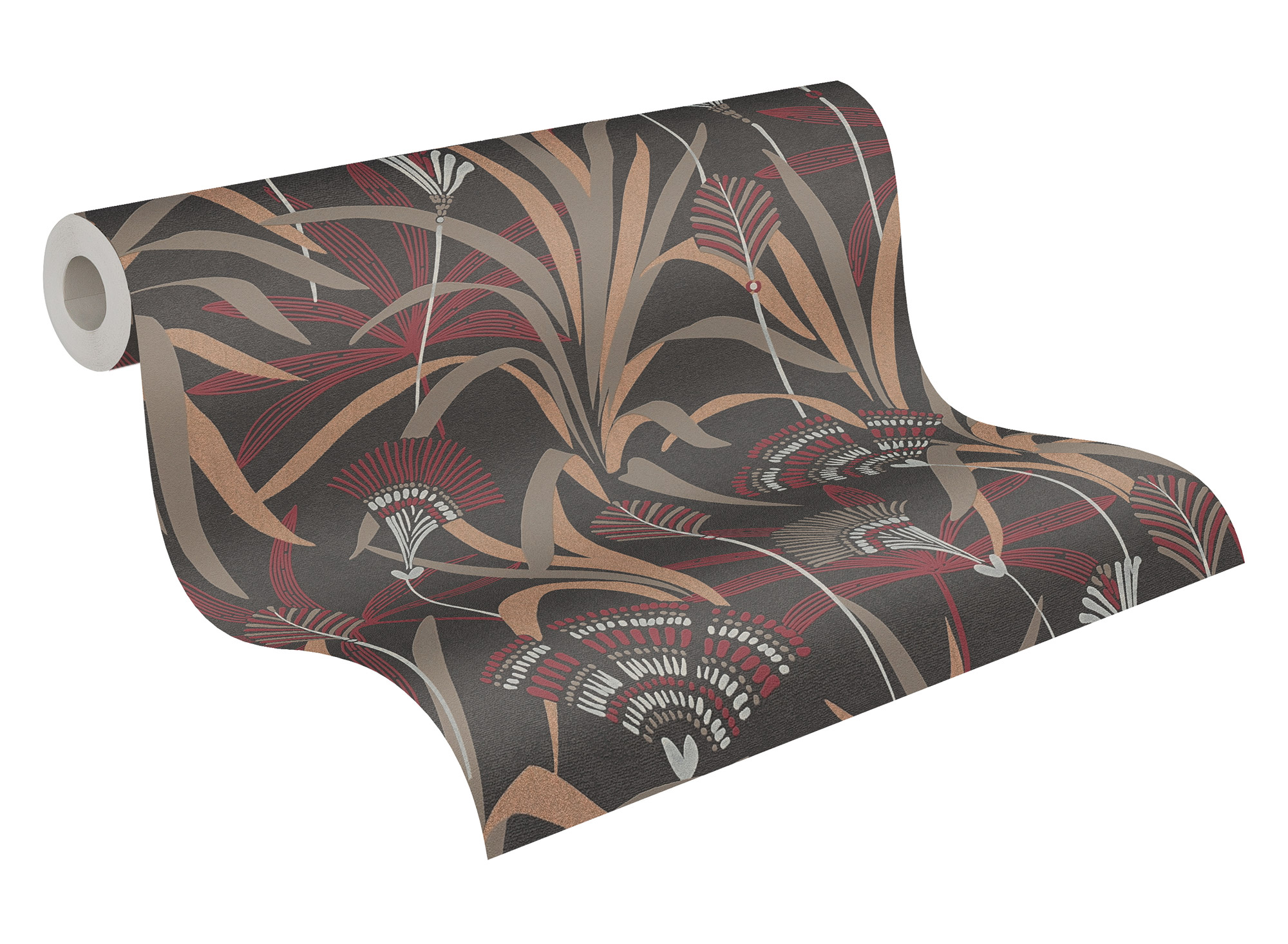 AS Vliestapete French Affair Blätter Metallic braun 399364