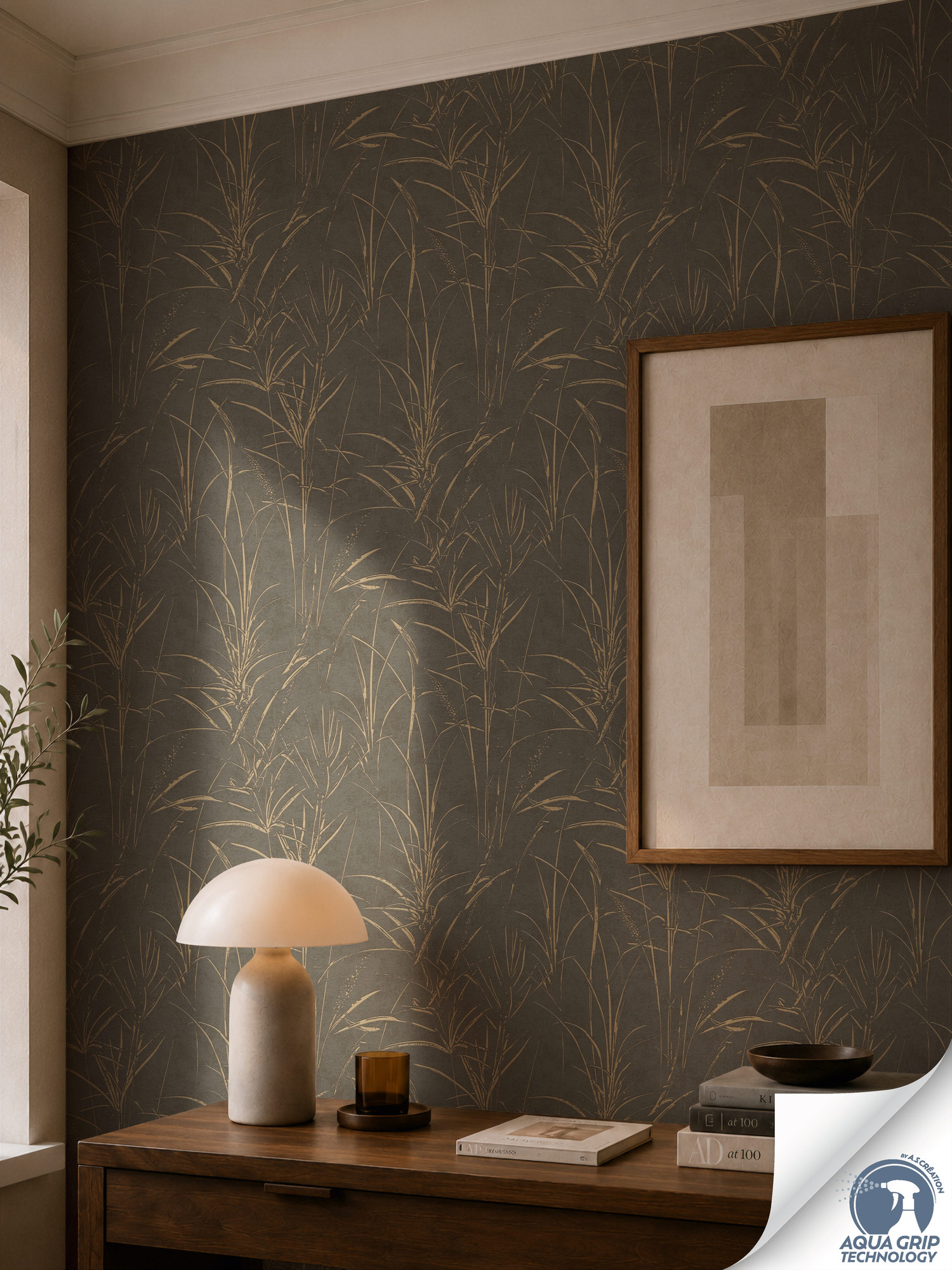 AS Vliestapete Cosiness Designdrop 2 Floral Grau 792825