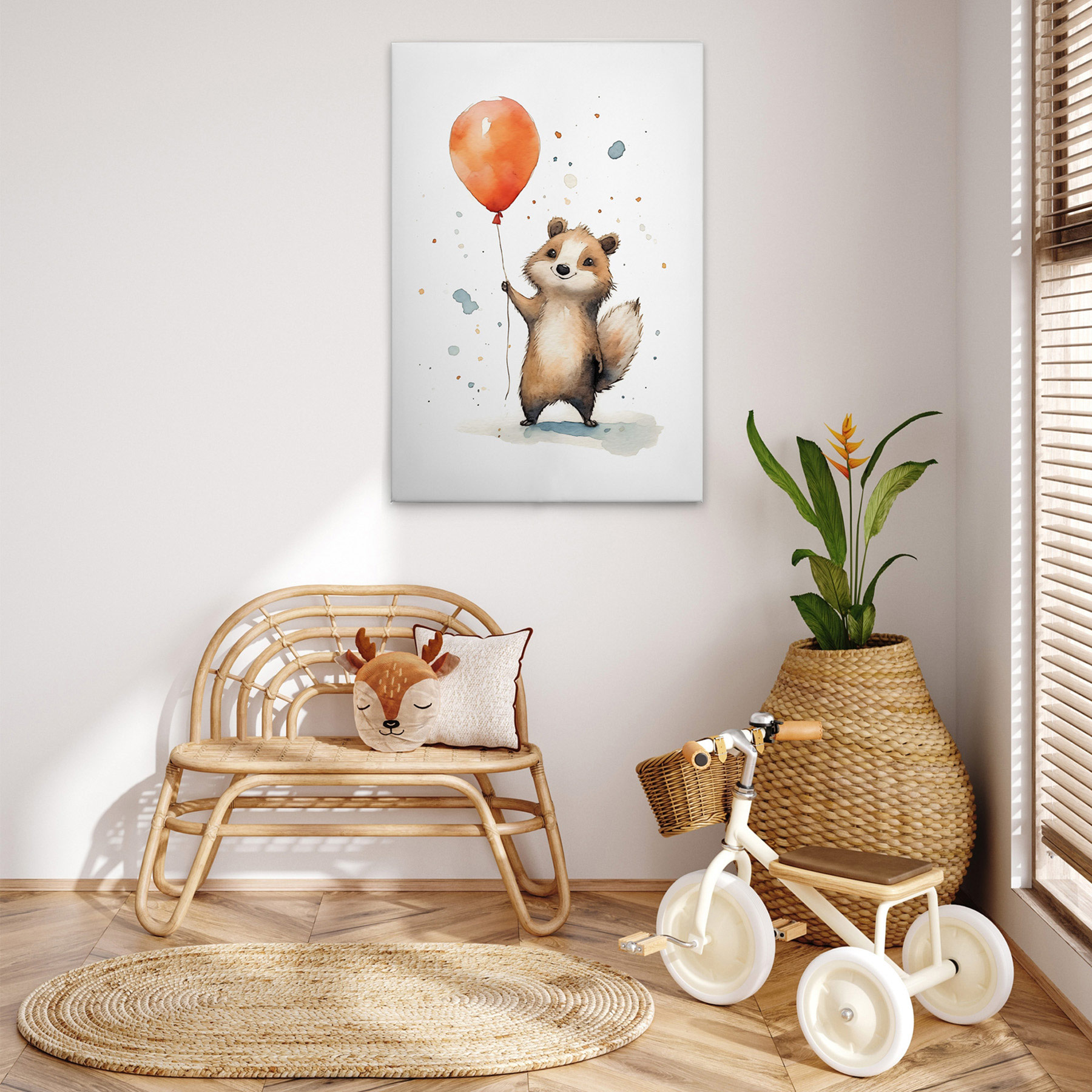 AS Leinwandbild Cute Raccoon Orange DD133286