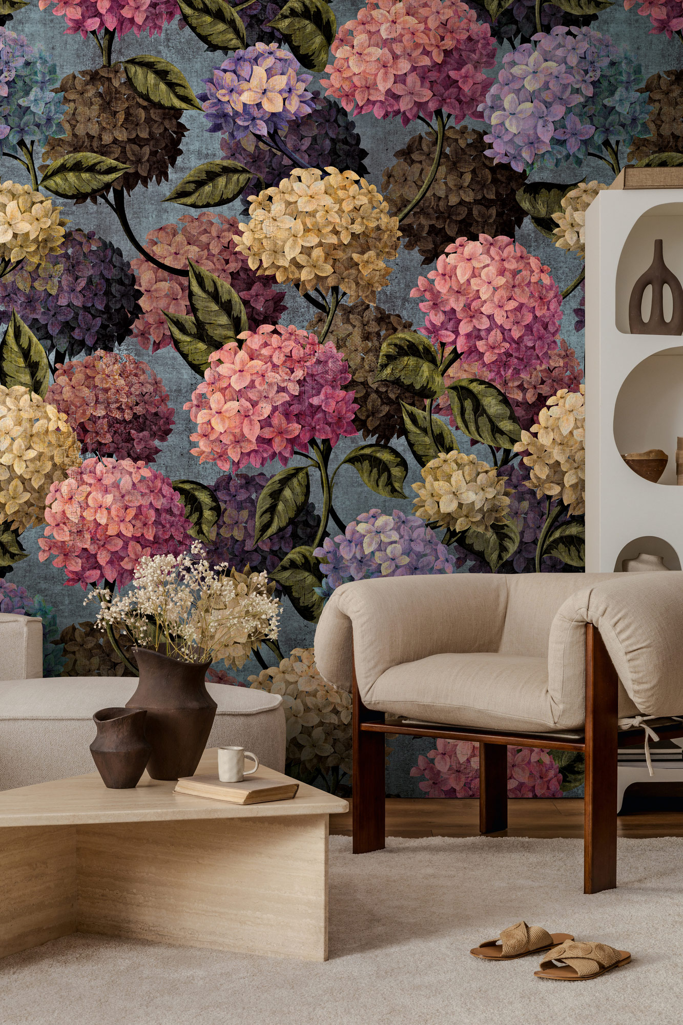 AS Fototapete The Wall 4 Blumen Blau 792489
