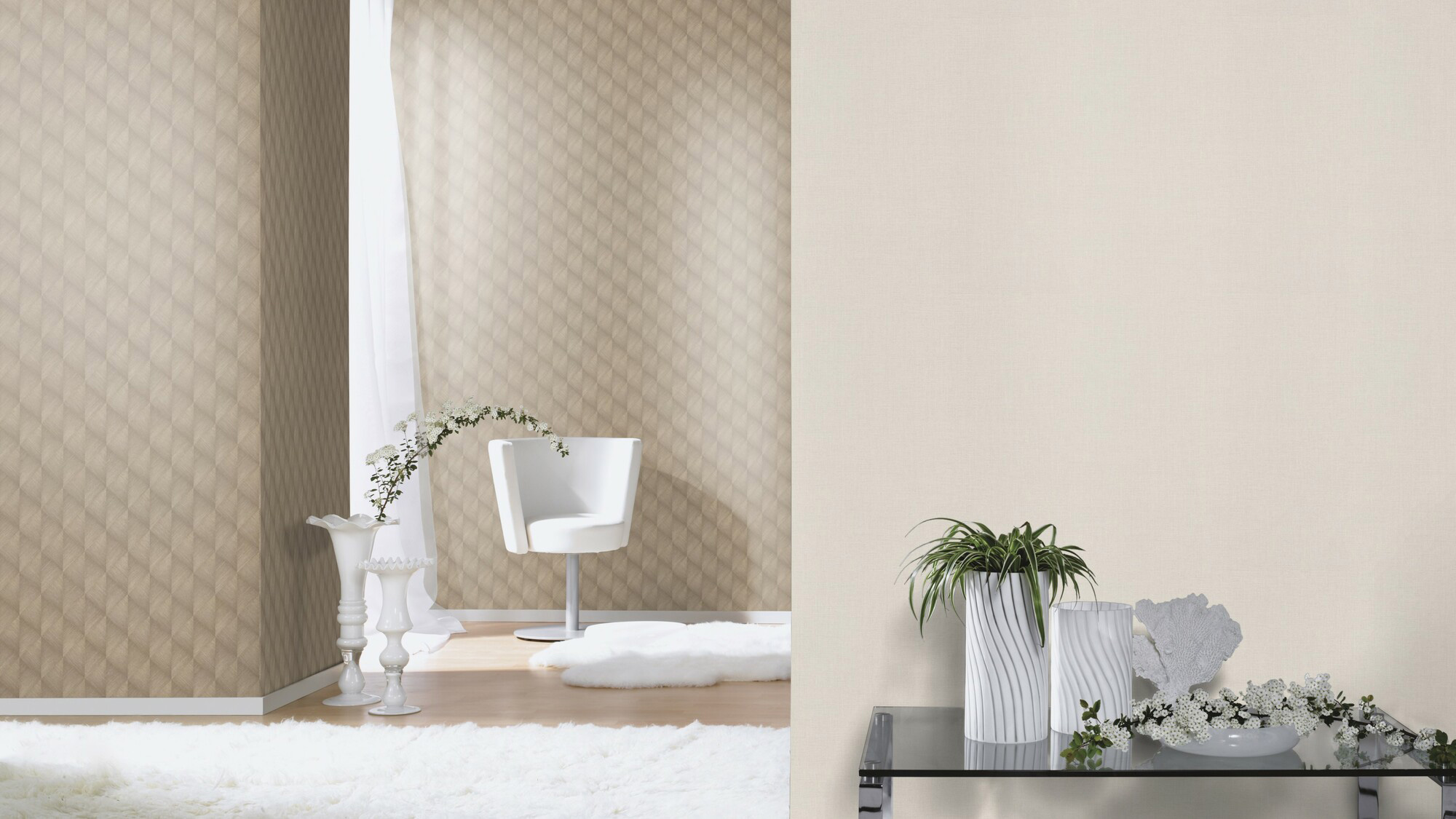 Rasch Vliestapete Tropical House Streifen braun 687934