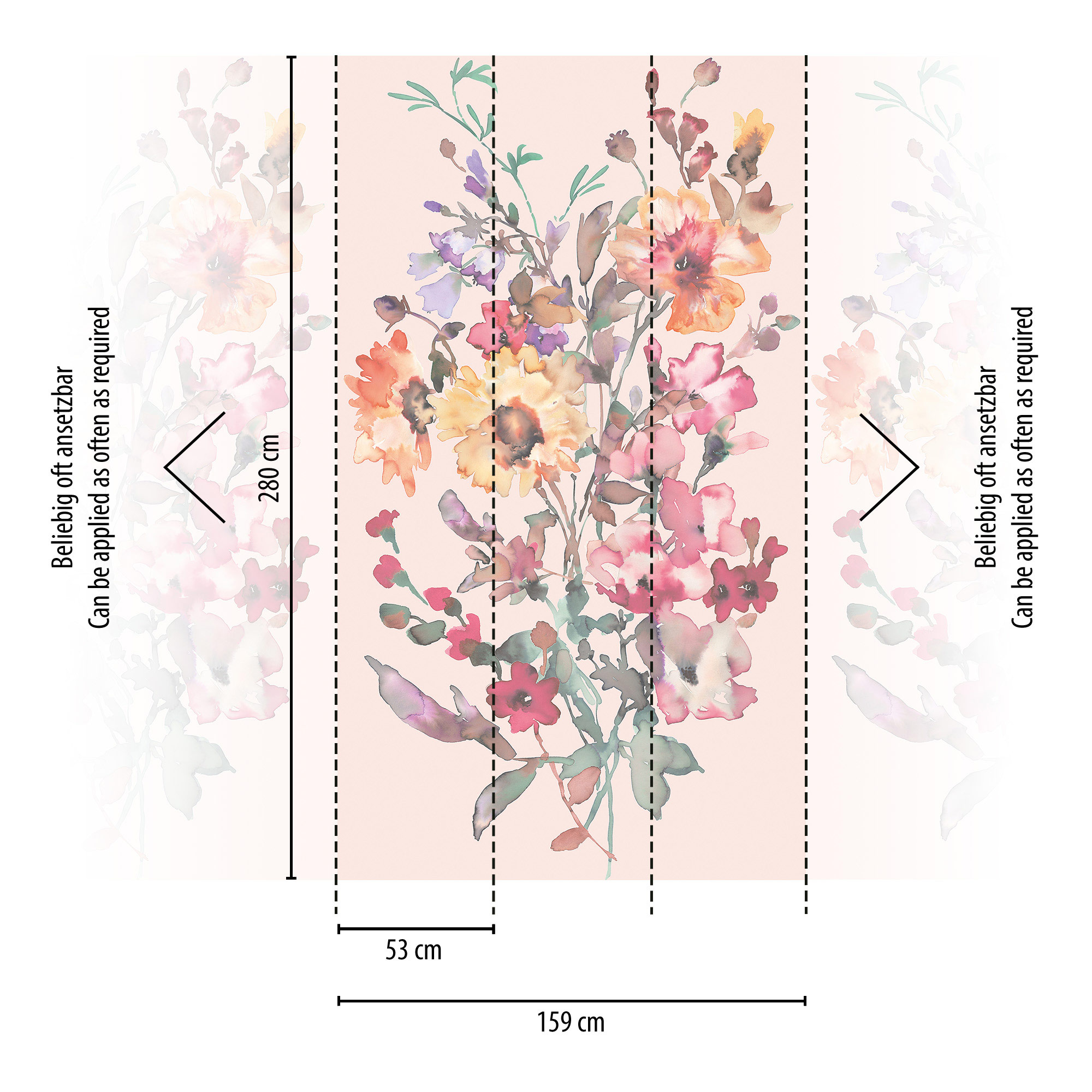 AS Fototapete CosmoLiving Blumen Rosa 791453