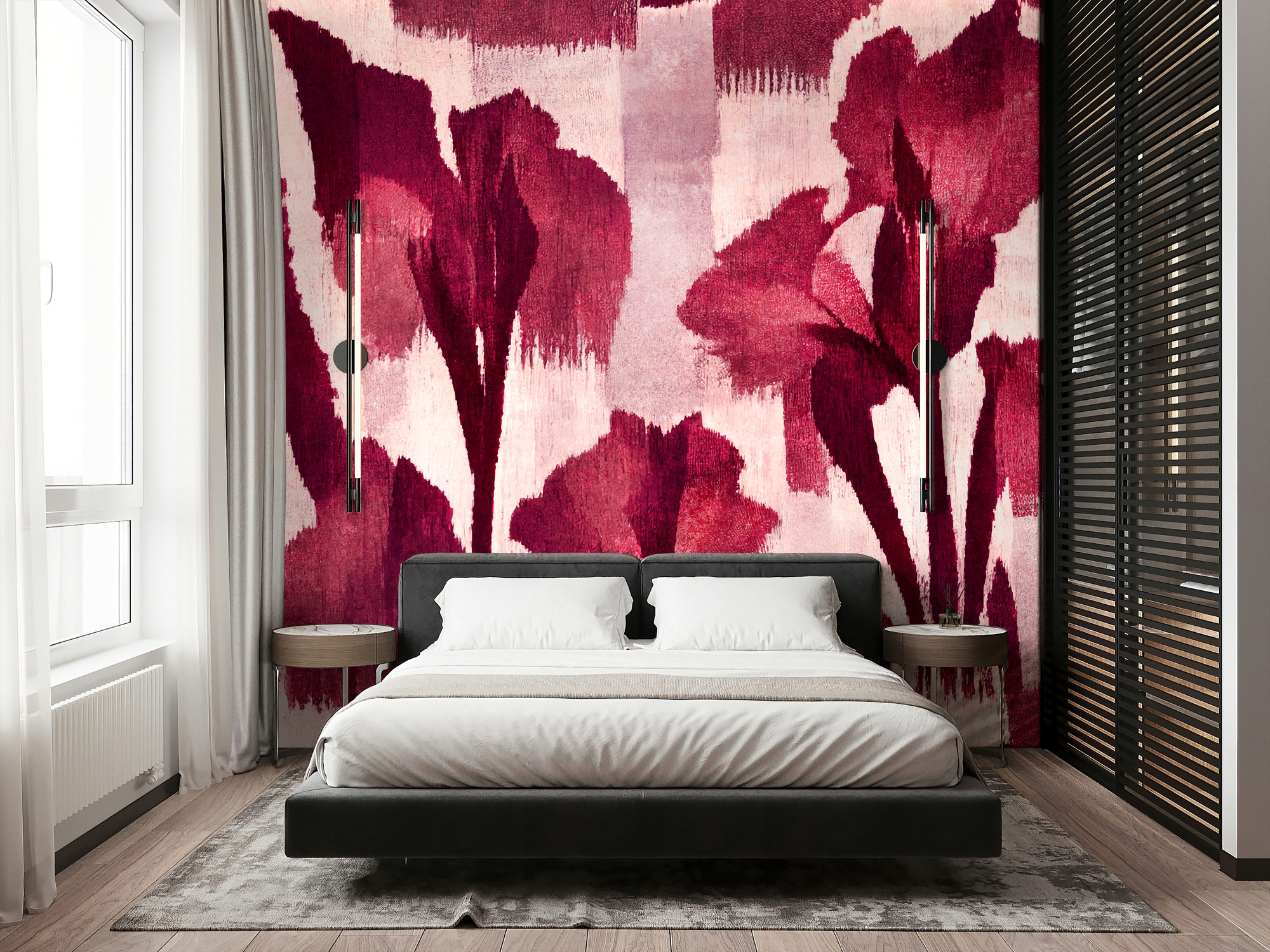 AS Fototapete Walls by Patel 5 Blumen Dunkelrot DD134231