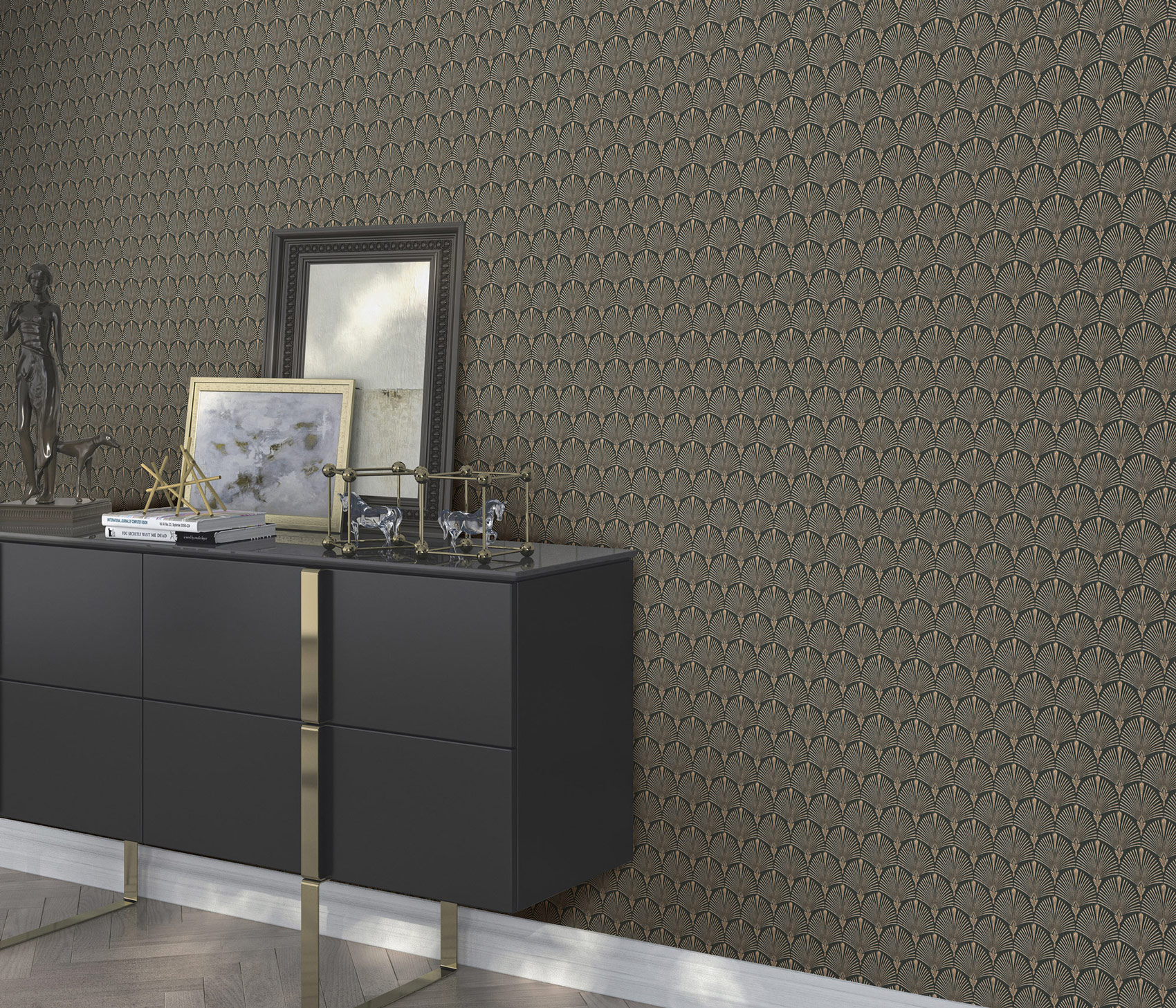 Erismann Vliestapete Versailles schwarz 1034615