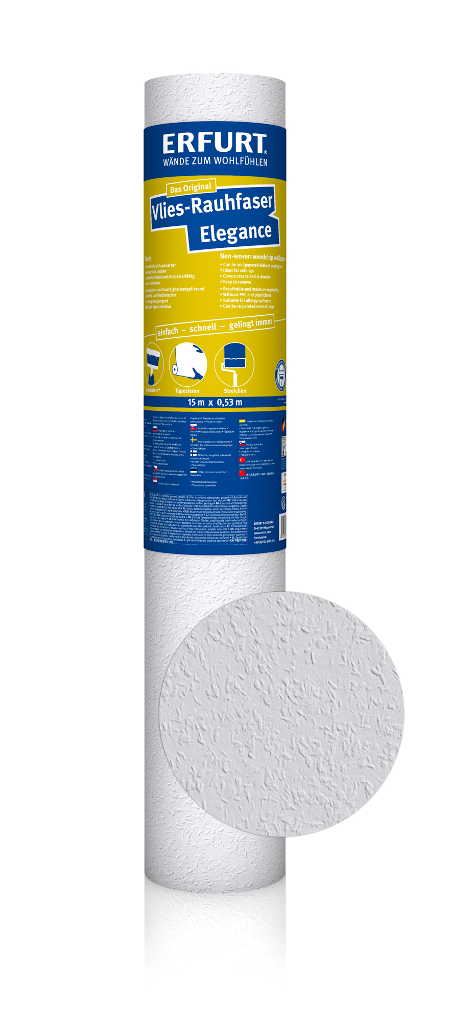 Erfurt Vlies-Rauhfaser-Tapete Elegance | Einzelrolle