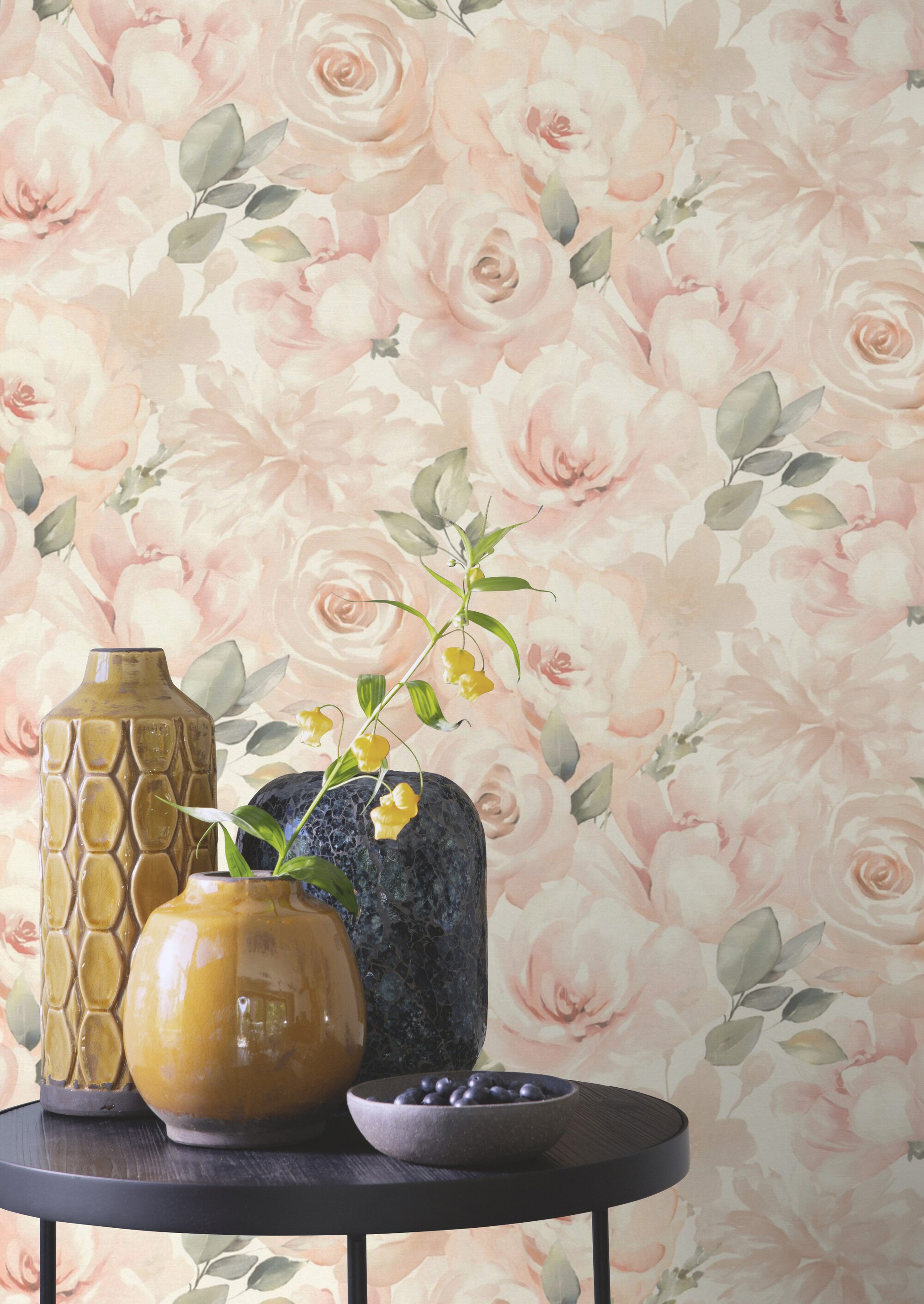 Rasch Vliestapete Peonies Rosa Blumen 582314