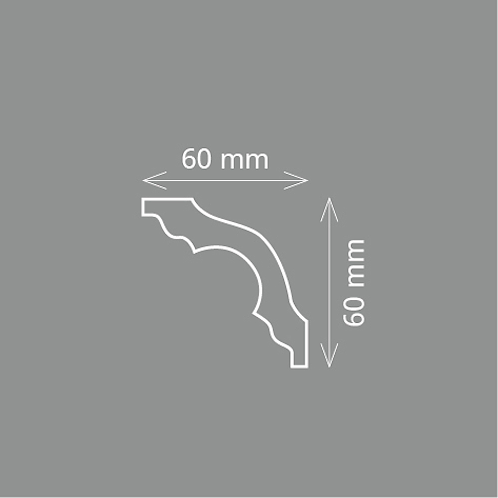 Homestar Stuckleiste Styropor Zierleiste K 60 | weiss