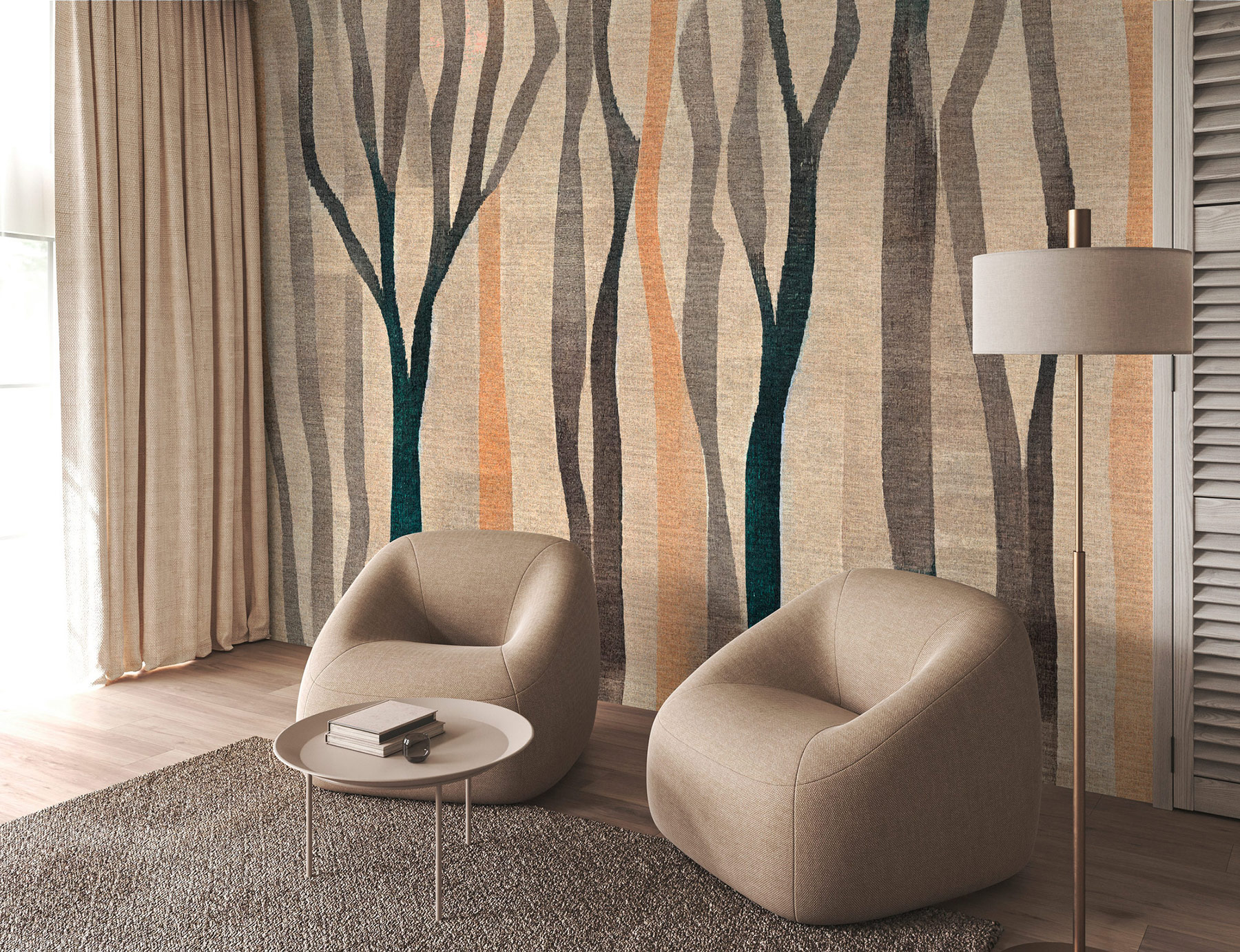 AS Fototapete Walls by Patel 5 Bäume Beige DD134327