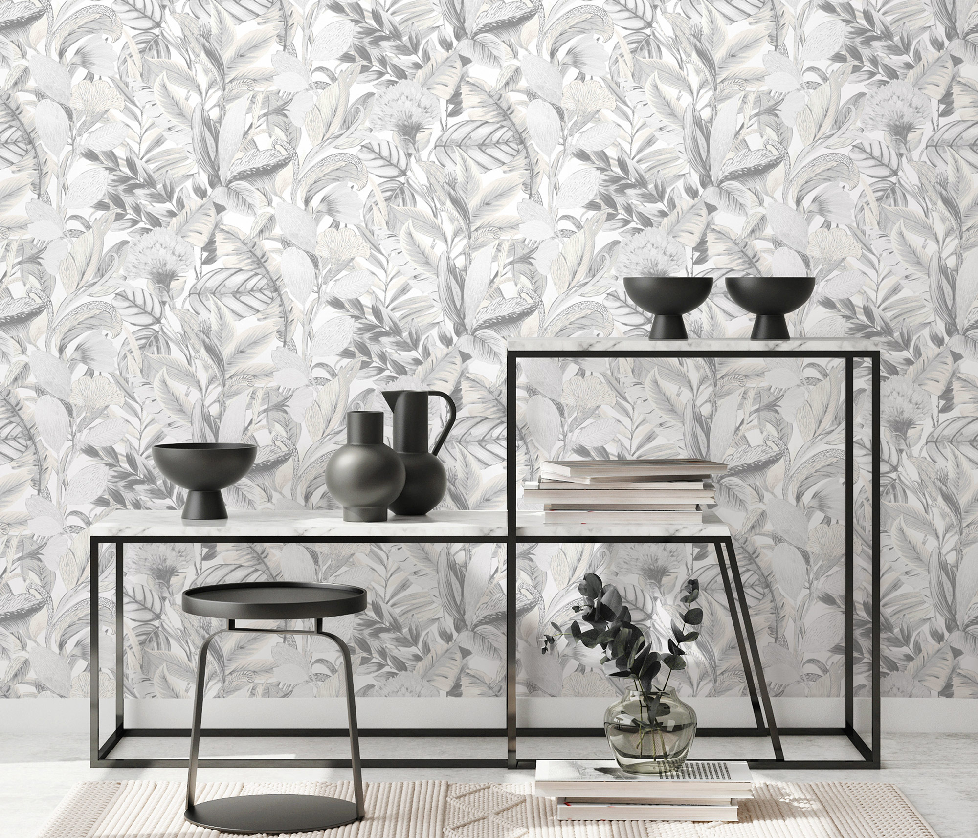 Erismann Vliestapete Elle 2 Botanik grau 1020210