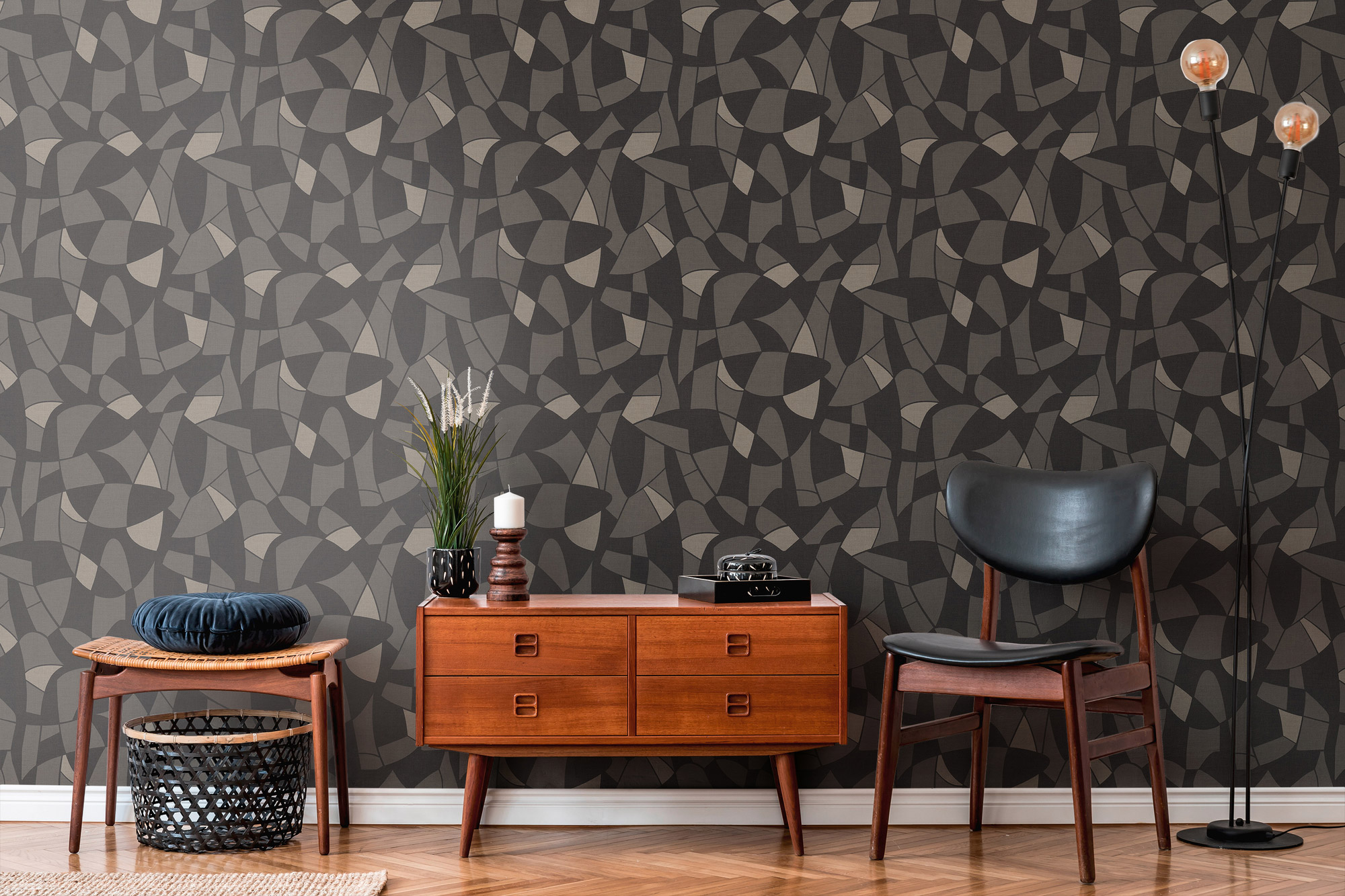 AS Vliestapete Antigua Satin Grafiktapete Schwarz 390934