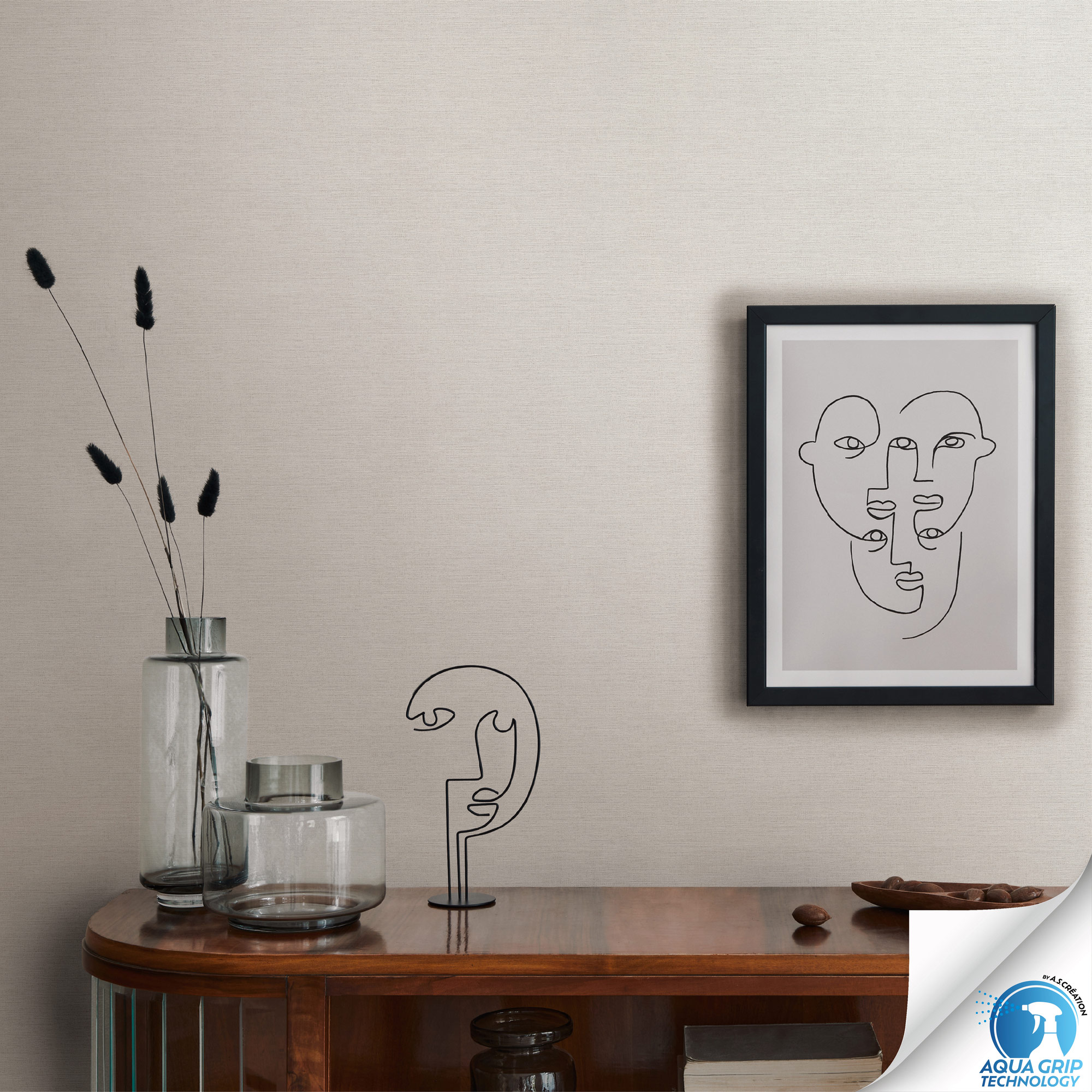 AS Vliestapete WOW Designdrop Unitapete Hellgrau 785755