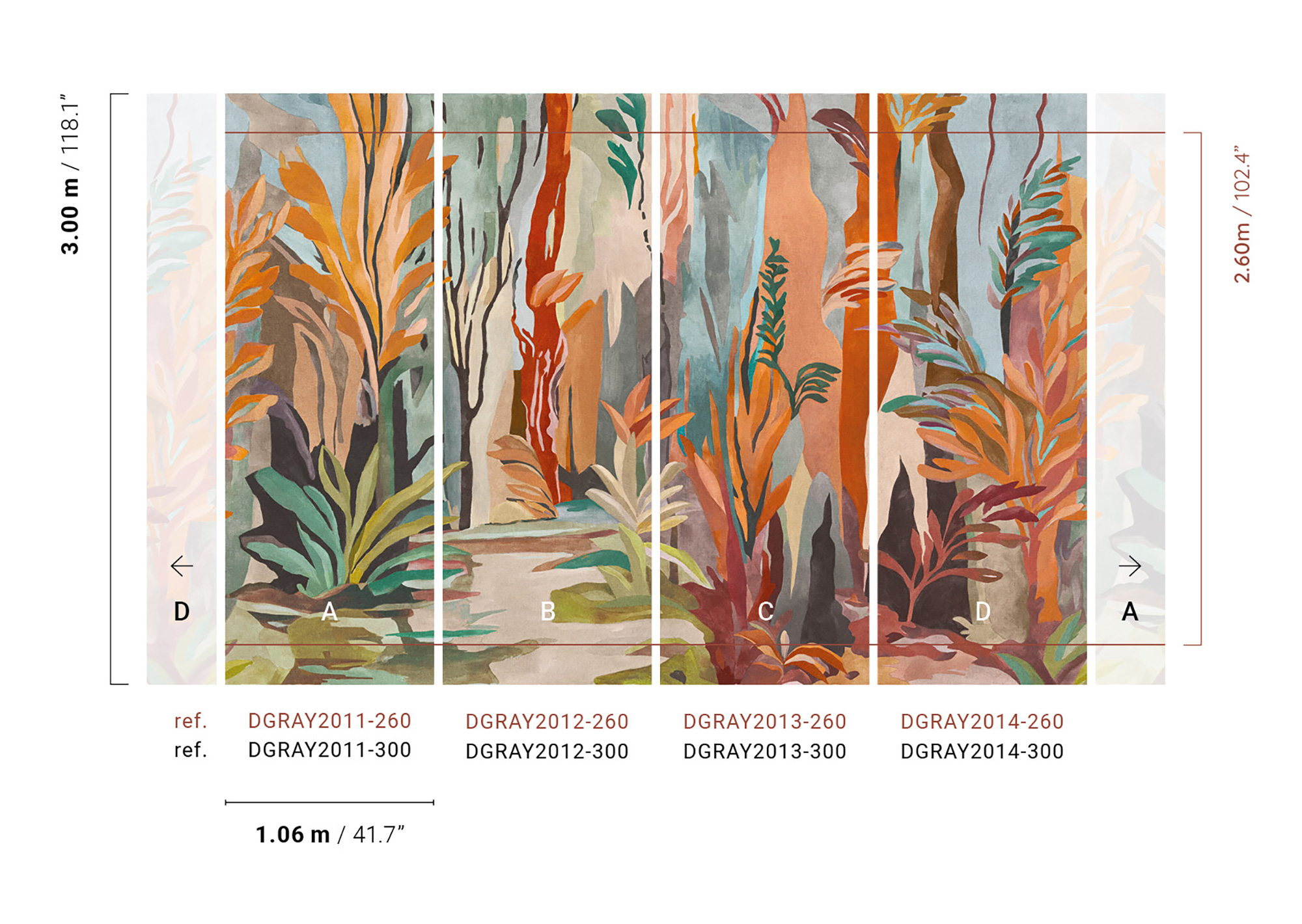 Masureel Fototapete Panel Ray Taiga Auburn DGRAY2011260