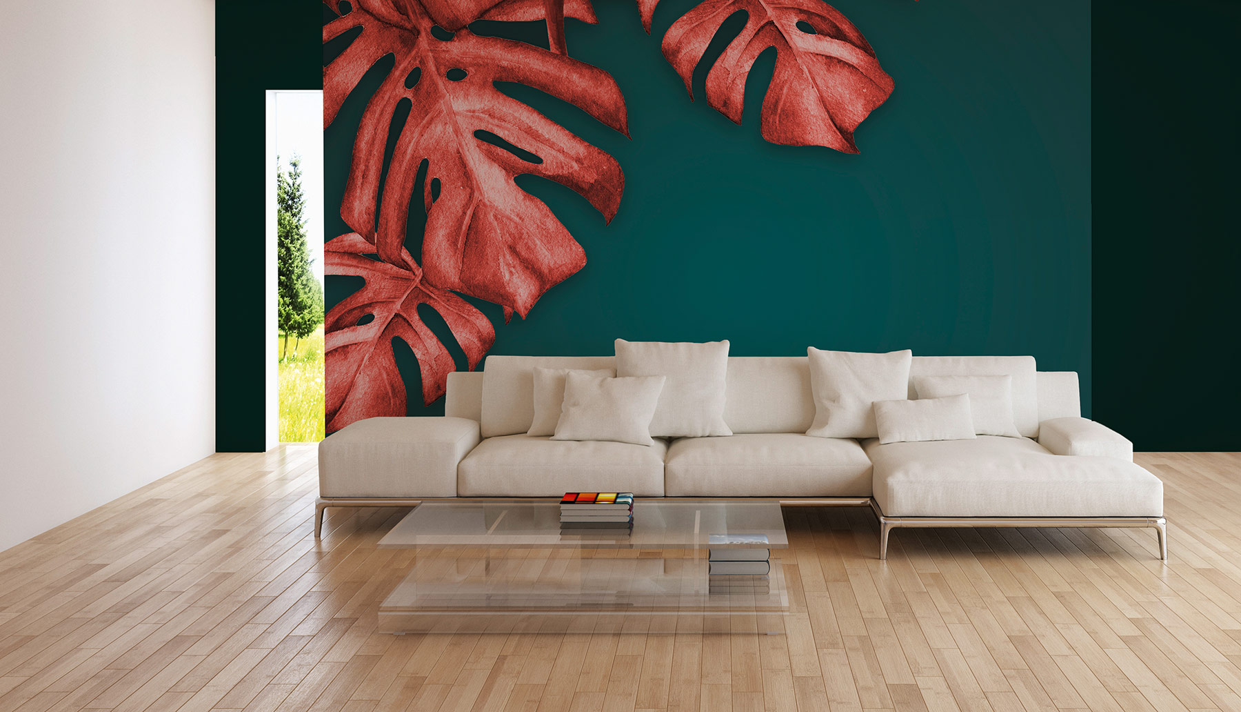 AS Fototapete Designwalls 2 Palmen Blumen DD123480