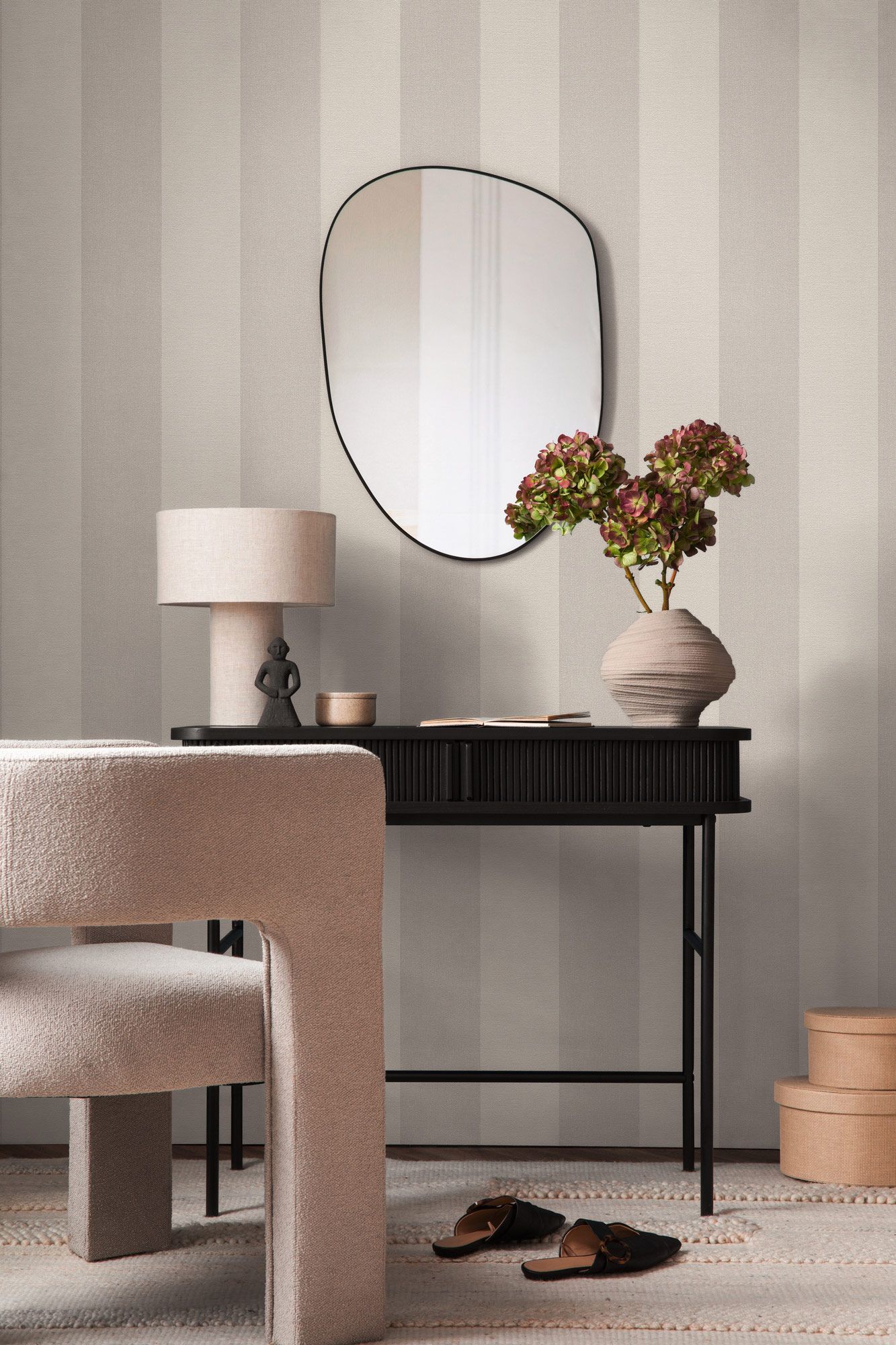 AS Vliestapete Pure Elegance Streifen Beige 397973