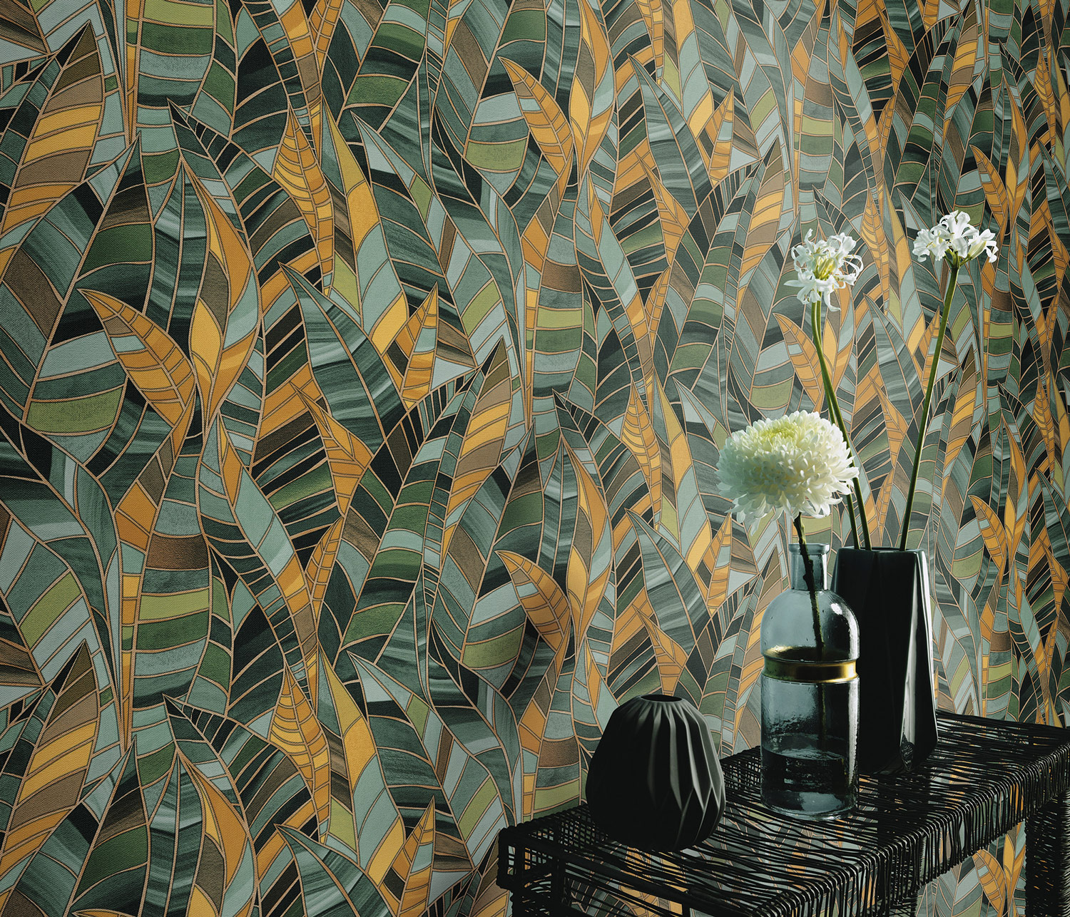 Erismann Vliestapete Elle 4 grün Blätter 1044619