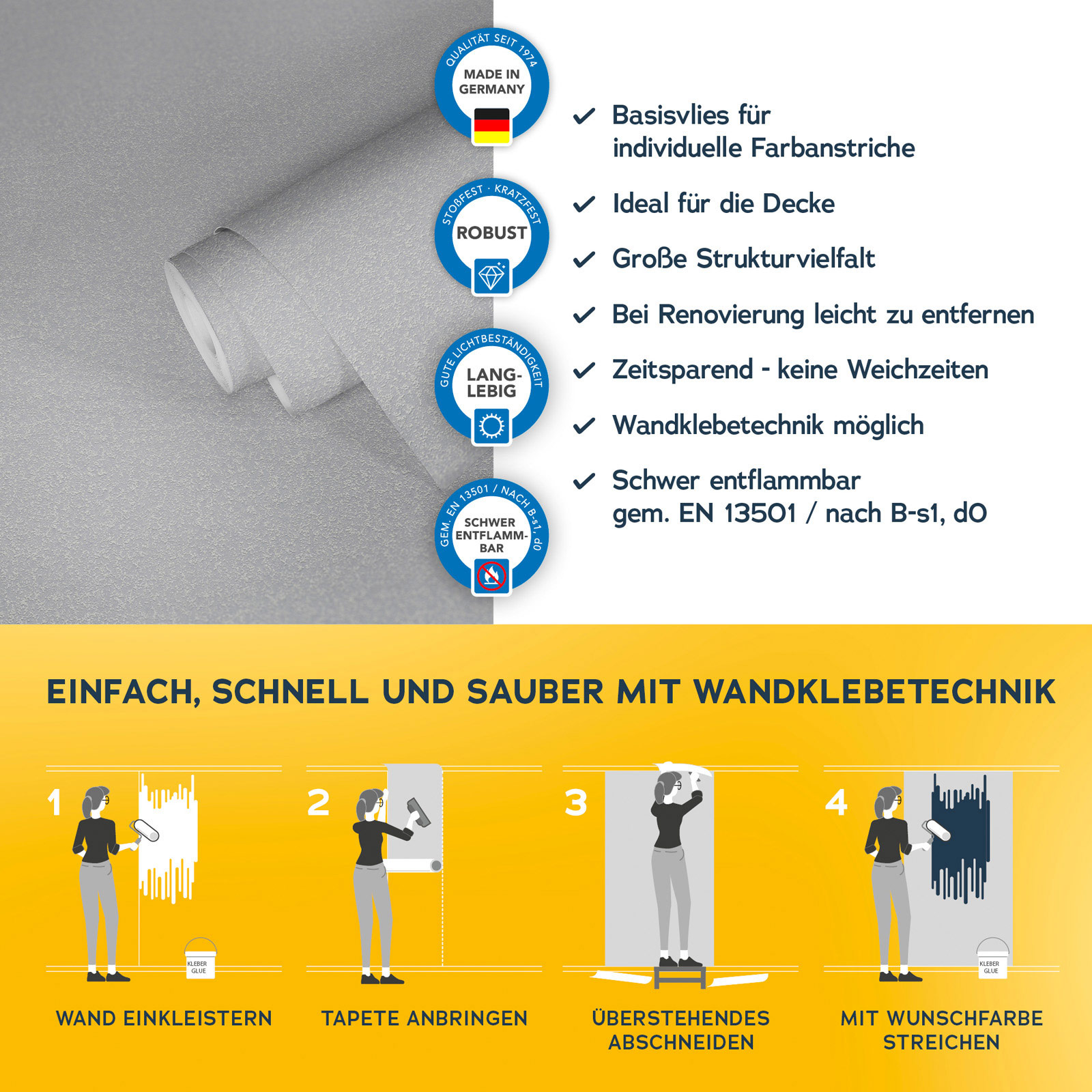 AS Vliestapete Meistervlies 8 überstreichbar 309716