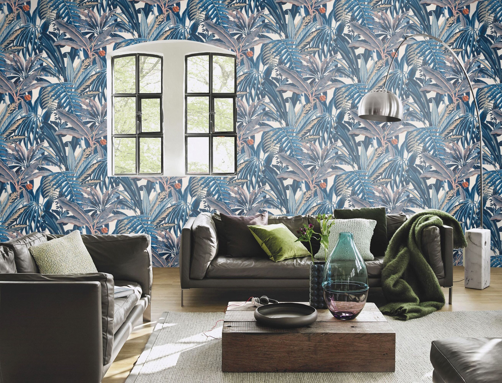 Rasch Vliestapete Symphony Blau Dschungel 689501