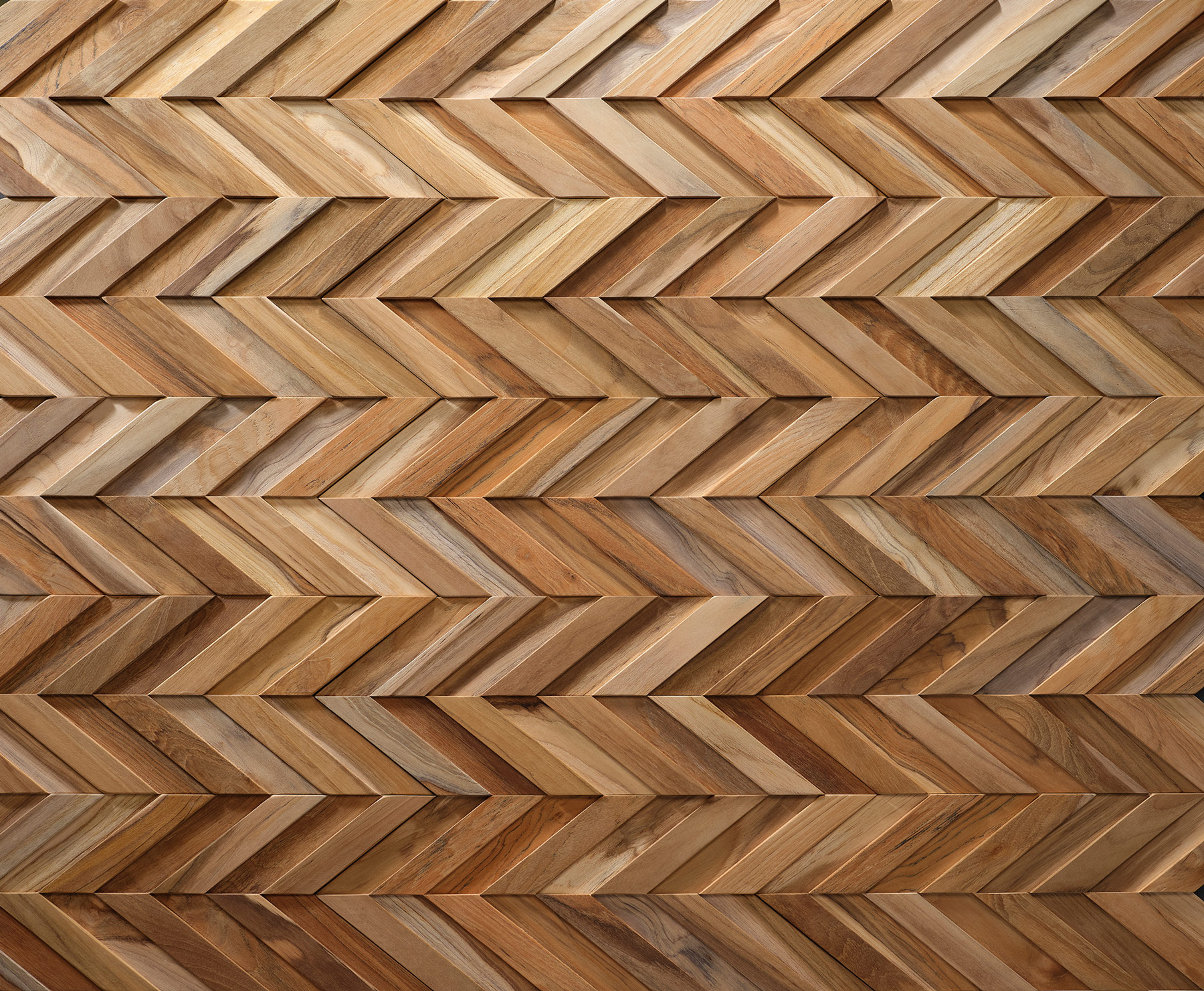 Wallsupply 3D Holz Wandpaneele UltraWood TeakChevron | 5 St