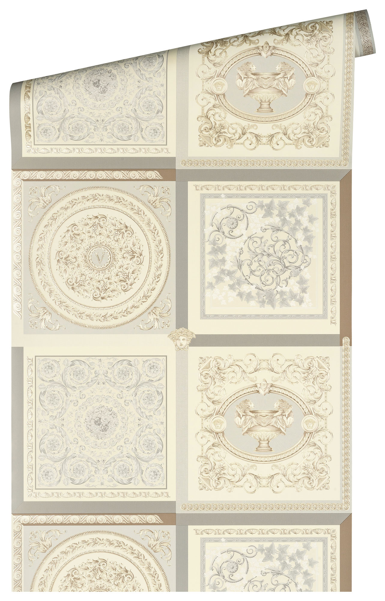 AS Vliestapete Versace 5 Barock Tapete Grau 387042