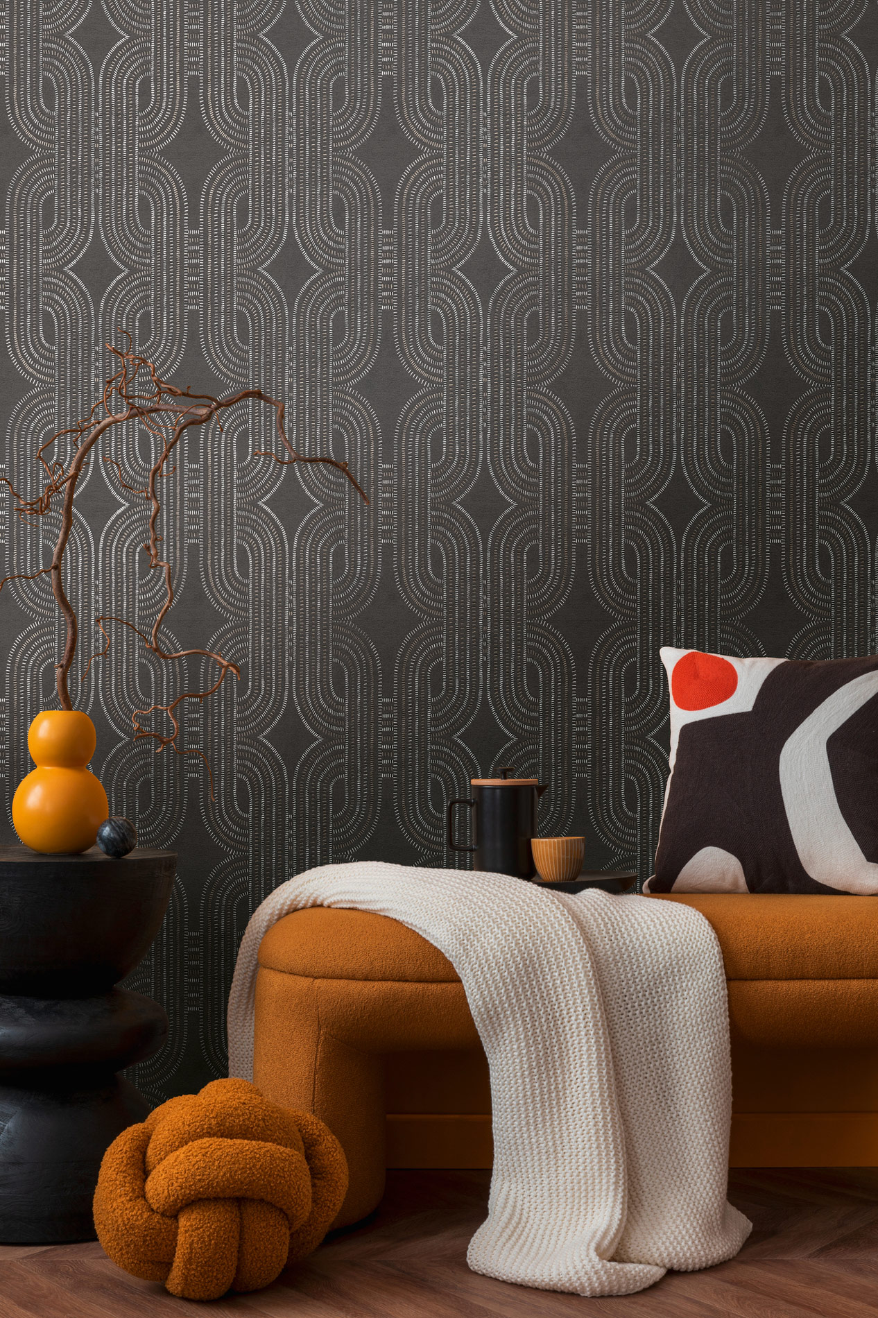 AS Vliestapete French Affair Struktur Schwarz 399374