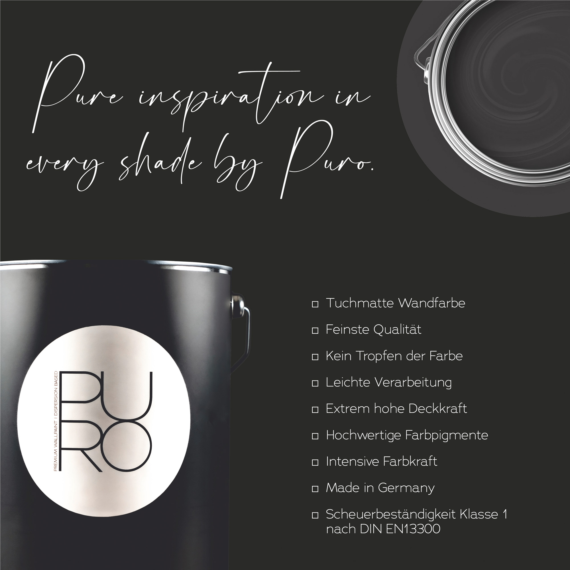 AS Premium Innenwandfarbe Puro c1000 deep black 1 L