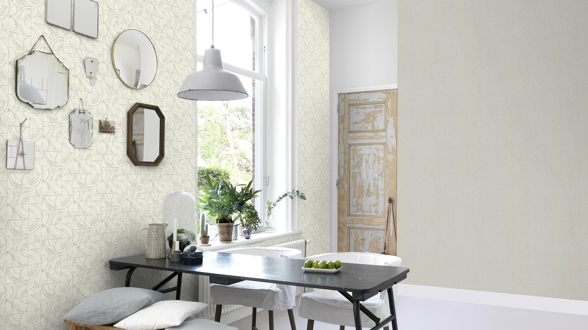 Rasch Vliestapete Welcome Home Weiß-Cremeweiß 653618