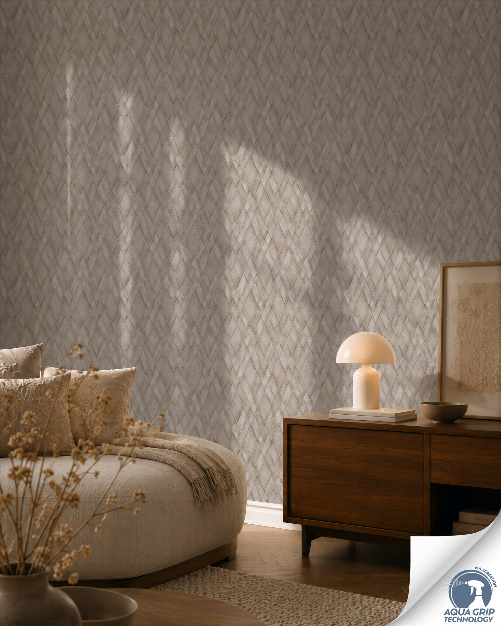 AS Vliestapete Cosiness Designdrop 2 3D-Optik Braun 793135