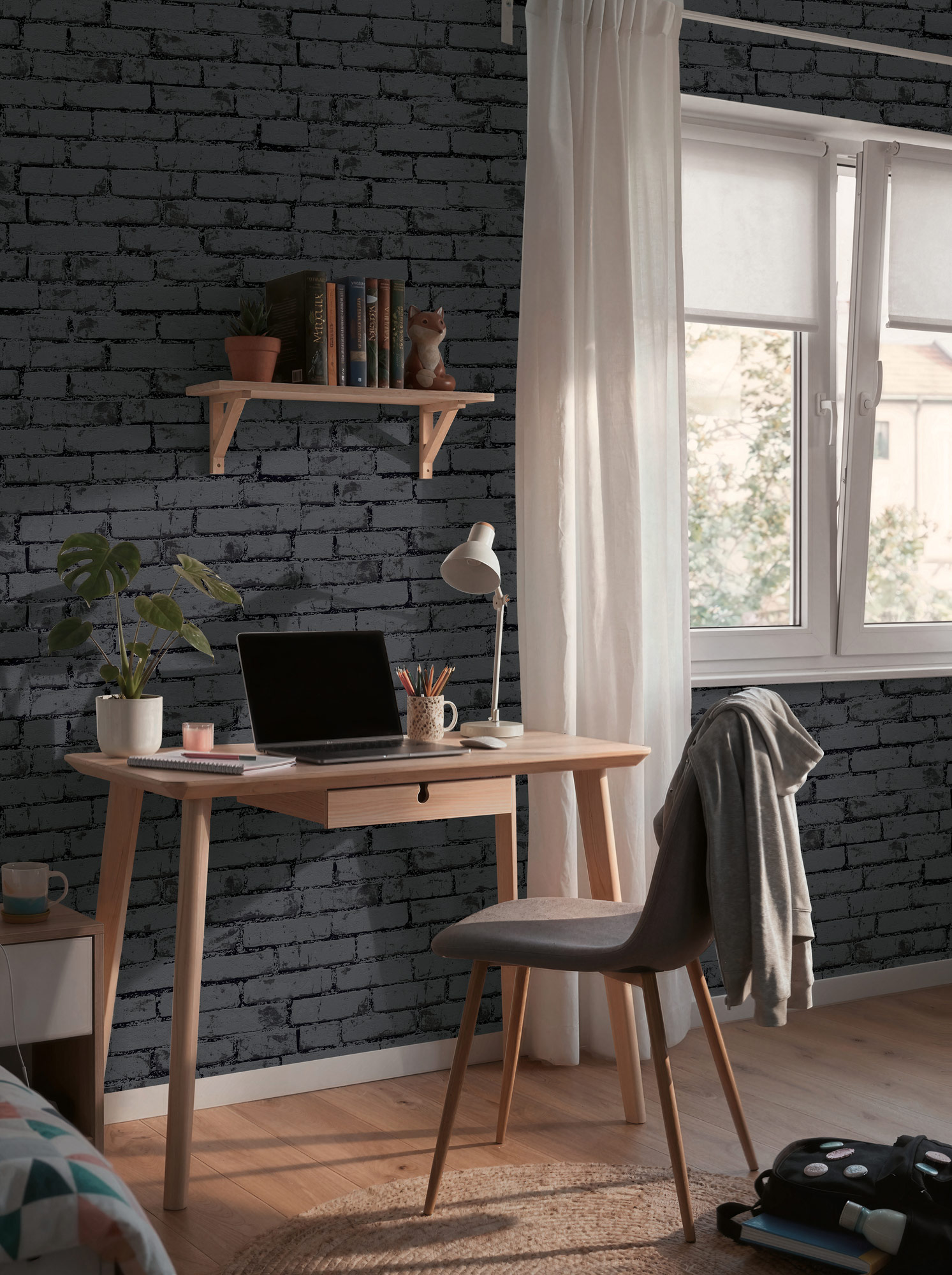 AS Vliestapete Kids Studio Steintapete Schwarz 907882