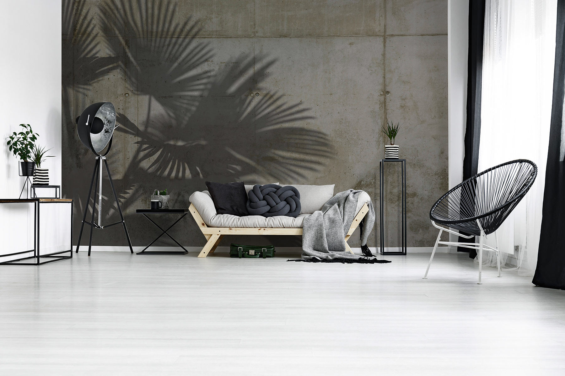 AS Fototapete Designwalls 2 Beton Palmen DD123512