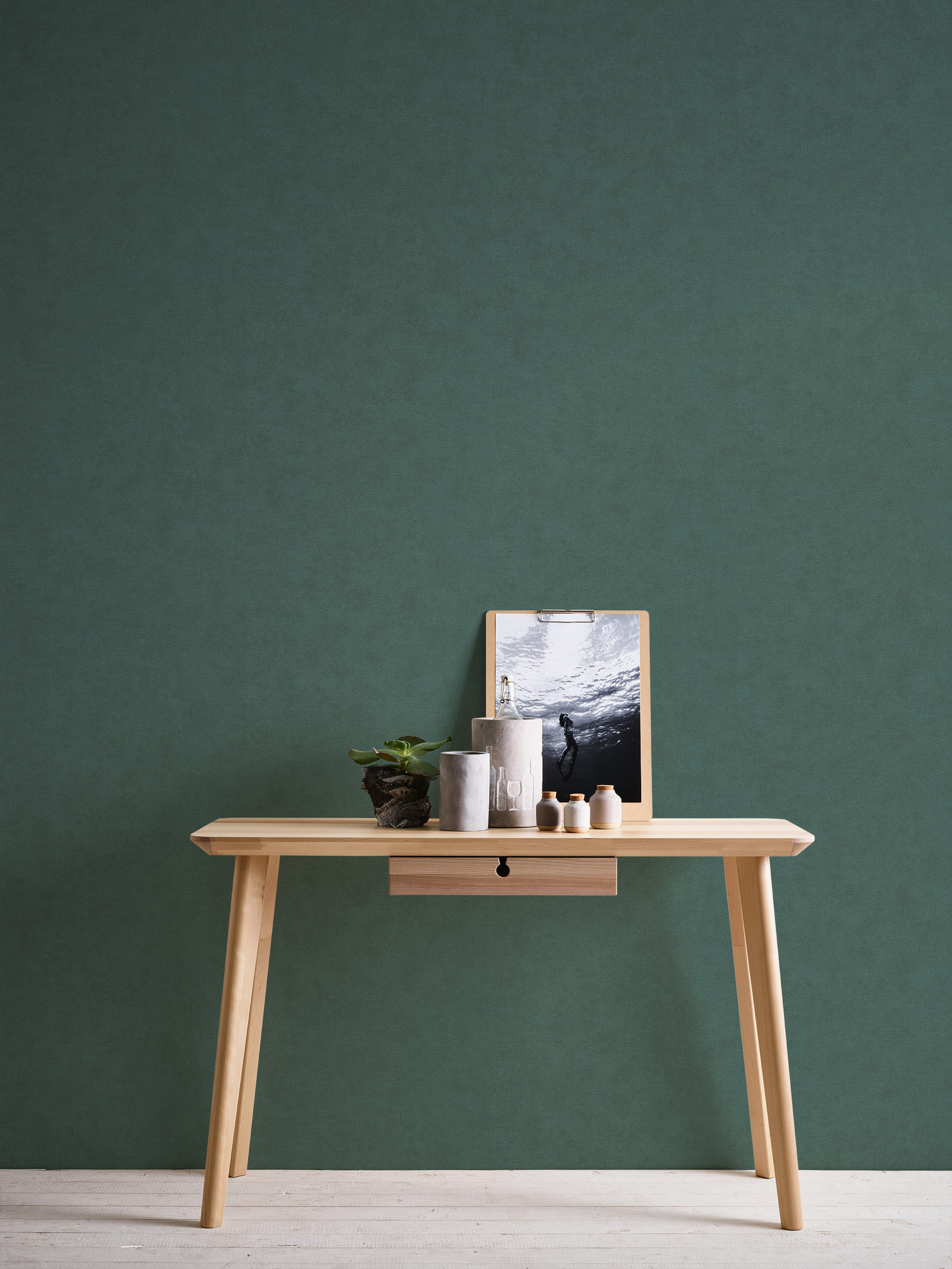 AS Vliestapete French Affair Einfarbig Grün 393411