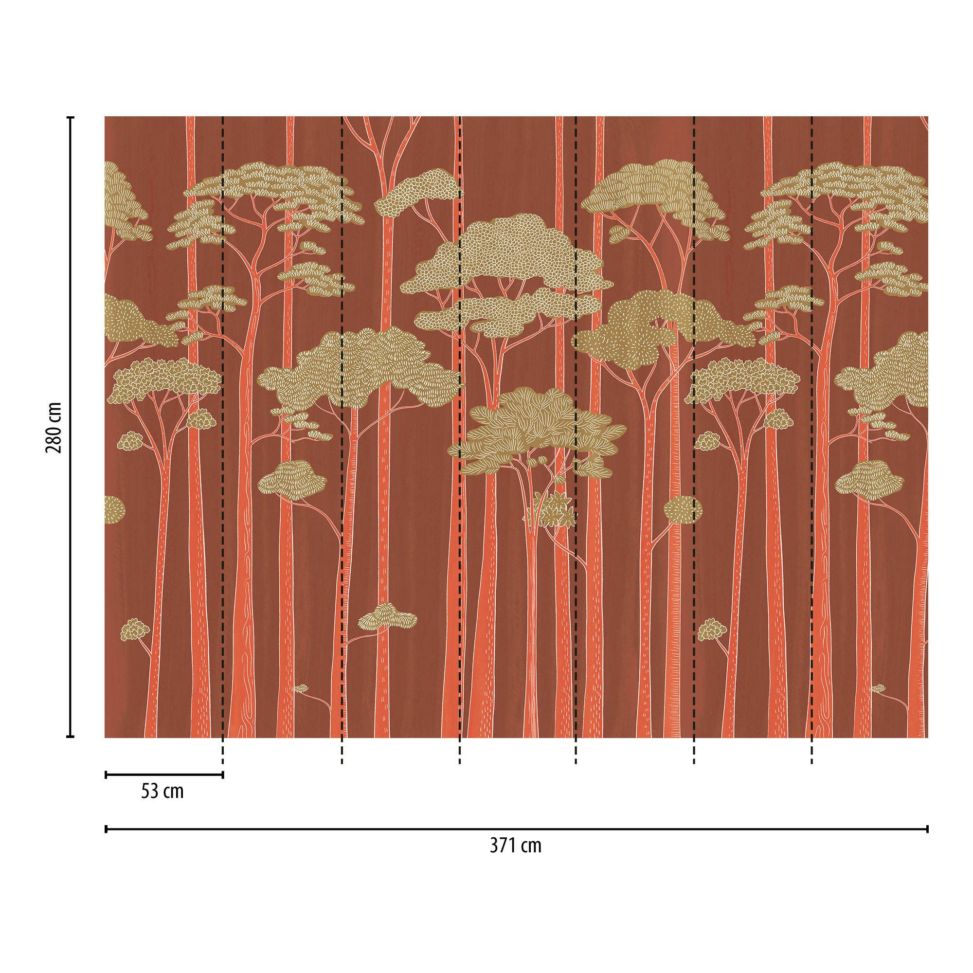 AS Fototapete The Wall 4 Wald Rot 792228