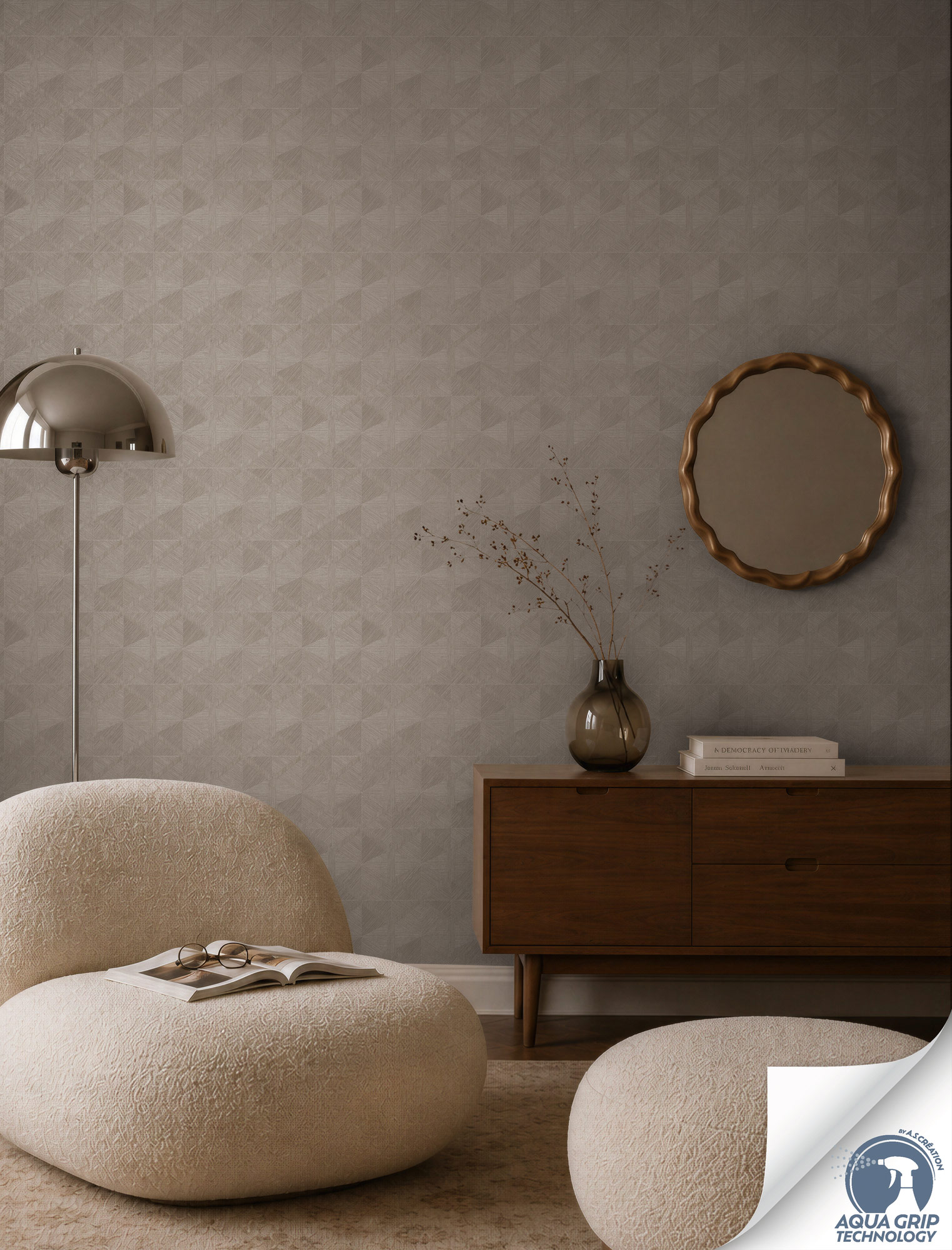AS Vliestapete Cosiness Designdrop 2 Grafik Grau 793194