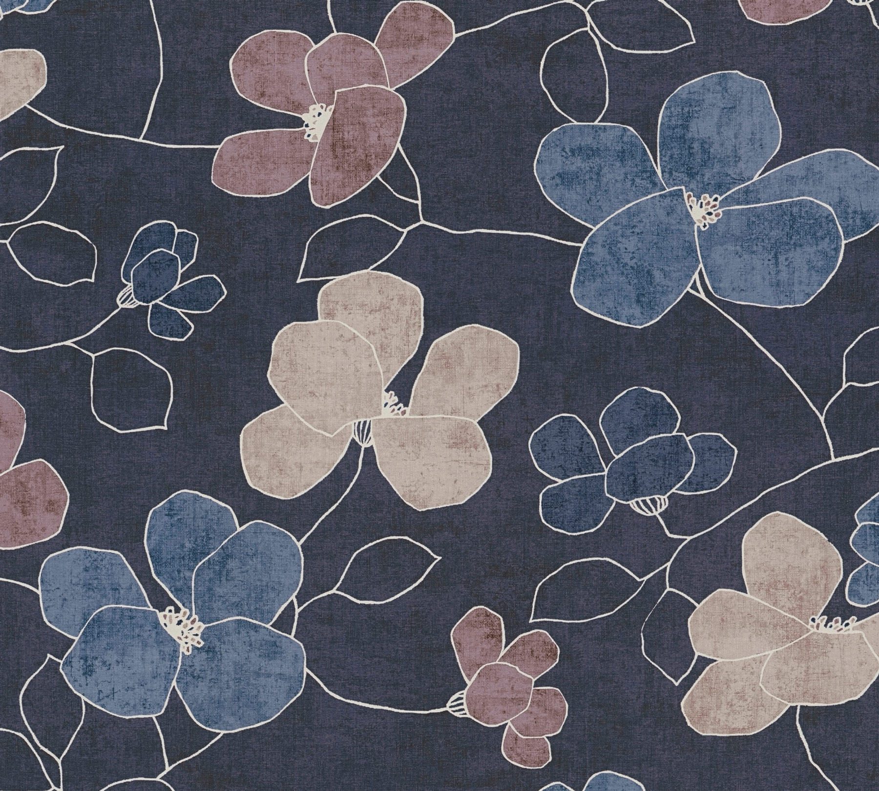 AS Vliestapete Nordic Feeling Blumen Blau 791474