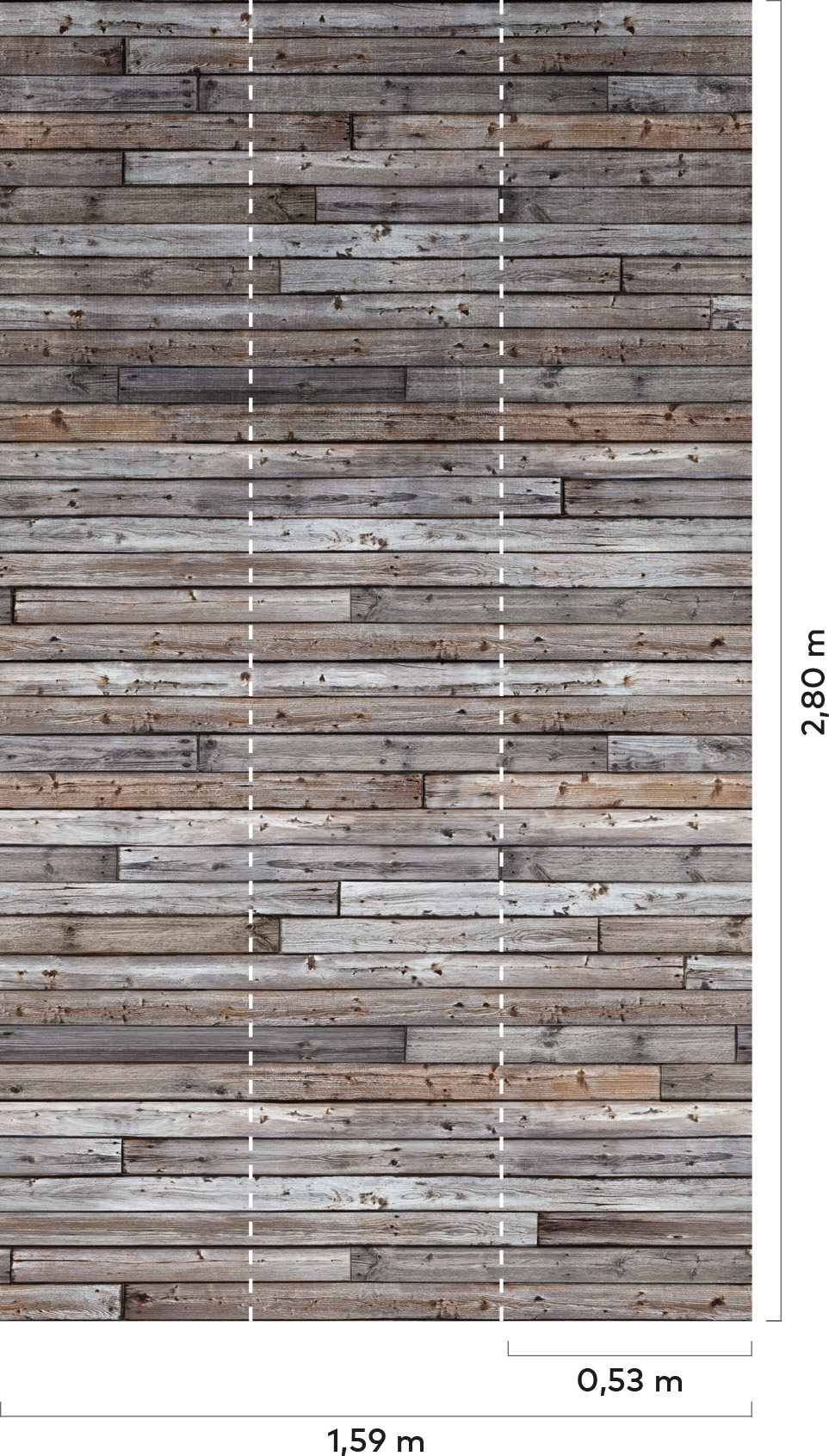 Grandeco Wandbild Eine Rolle ein Motiv Holzwand A34801