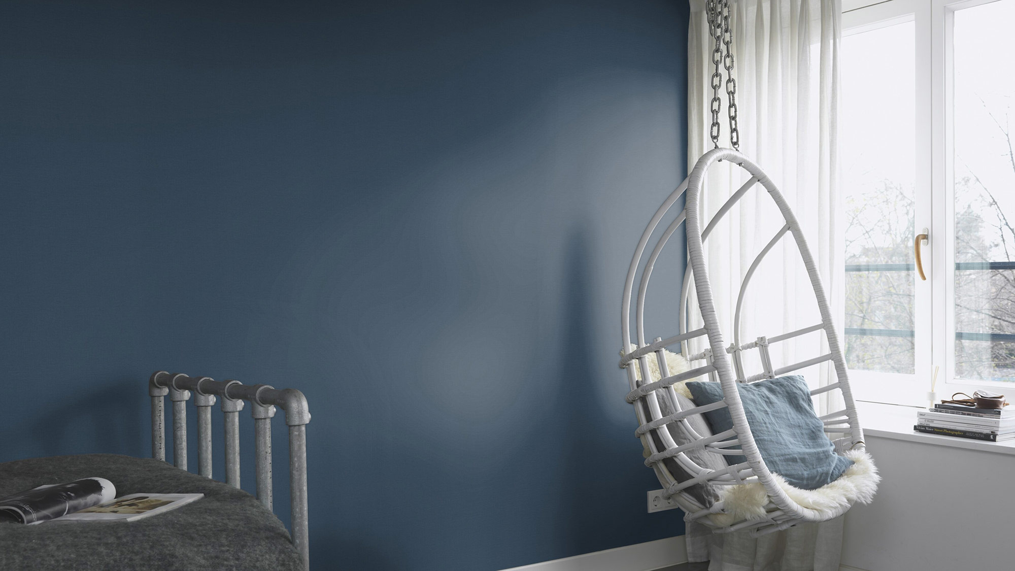 Rasch Vliestapete Country Charme Blau-dunkelblau 452082