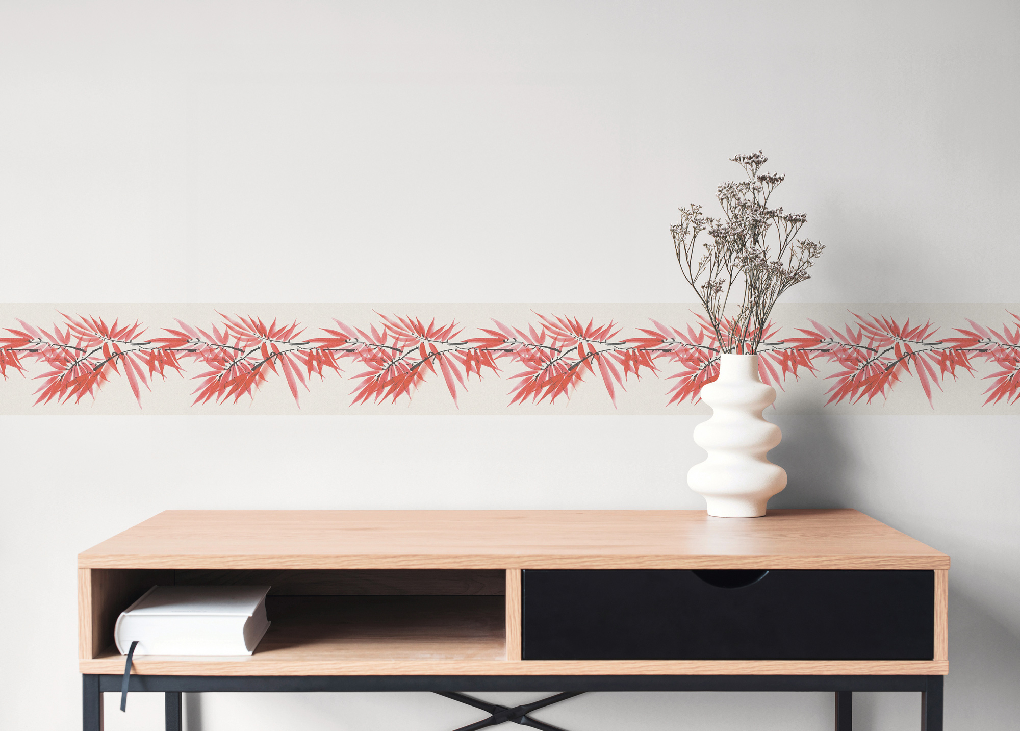 AS Borte Selbstklebende Bordüre Floral Rot 787331