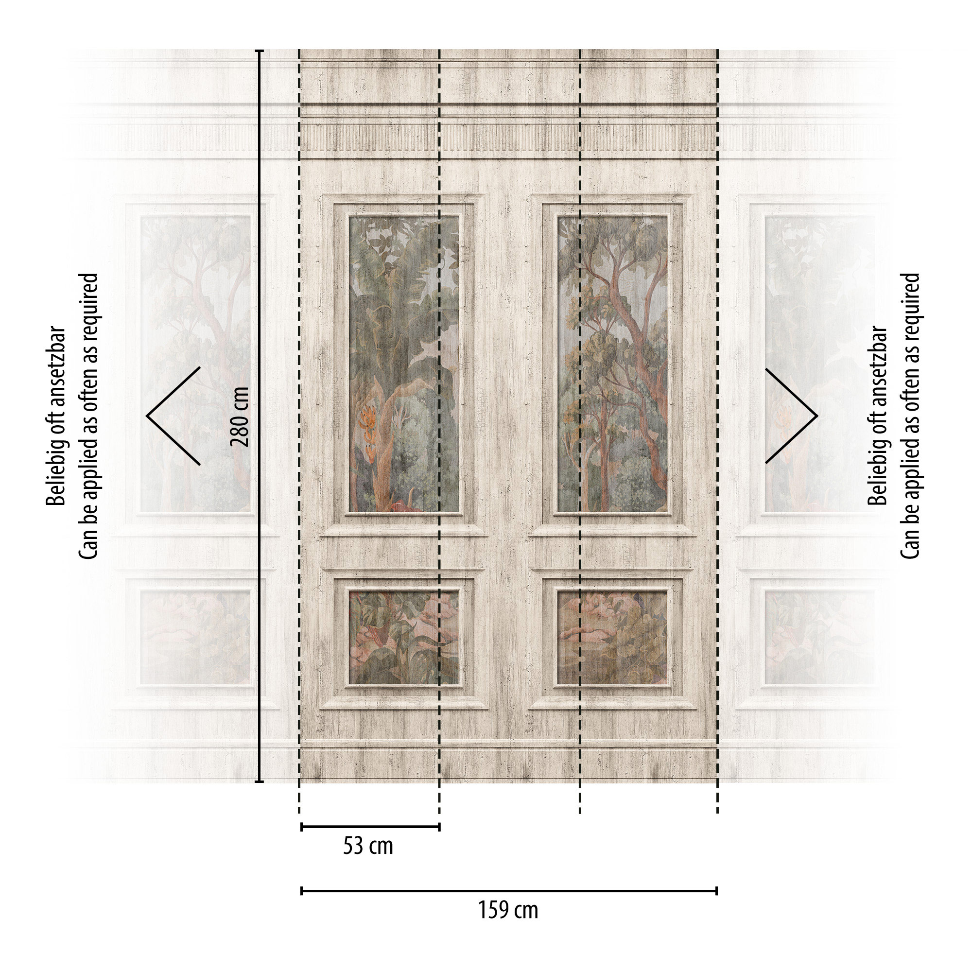 AS Vliestapete Wallpanel beige Wald 398041