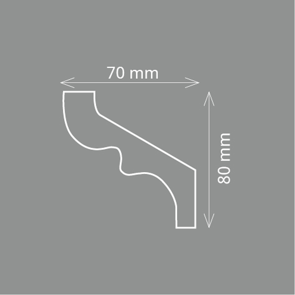 Homestar Stuckleiste Styropor Zierleiste S 80 | weiss