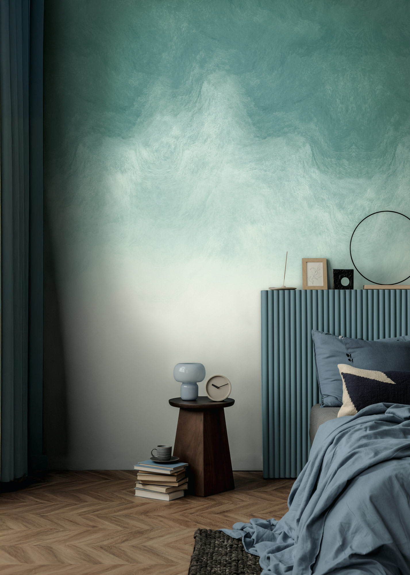 AS Fototapete The Wall 4 Aquarell Blau 792394