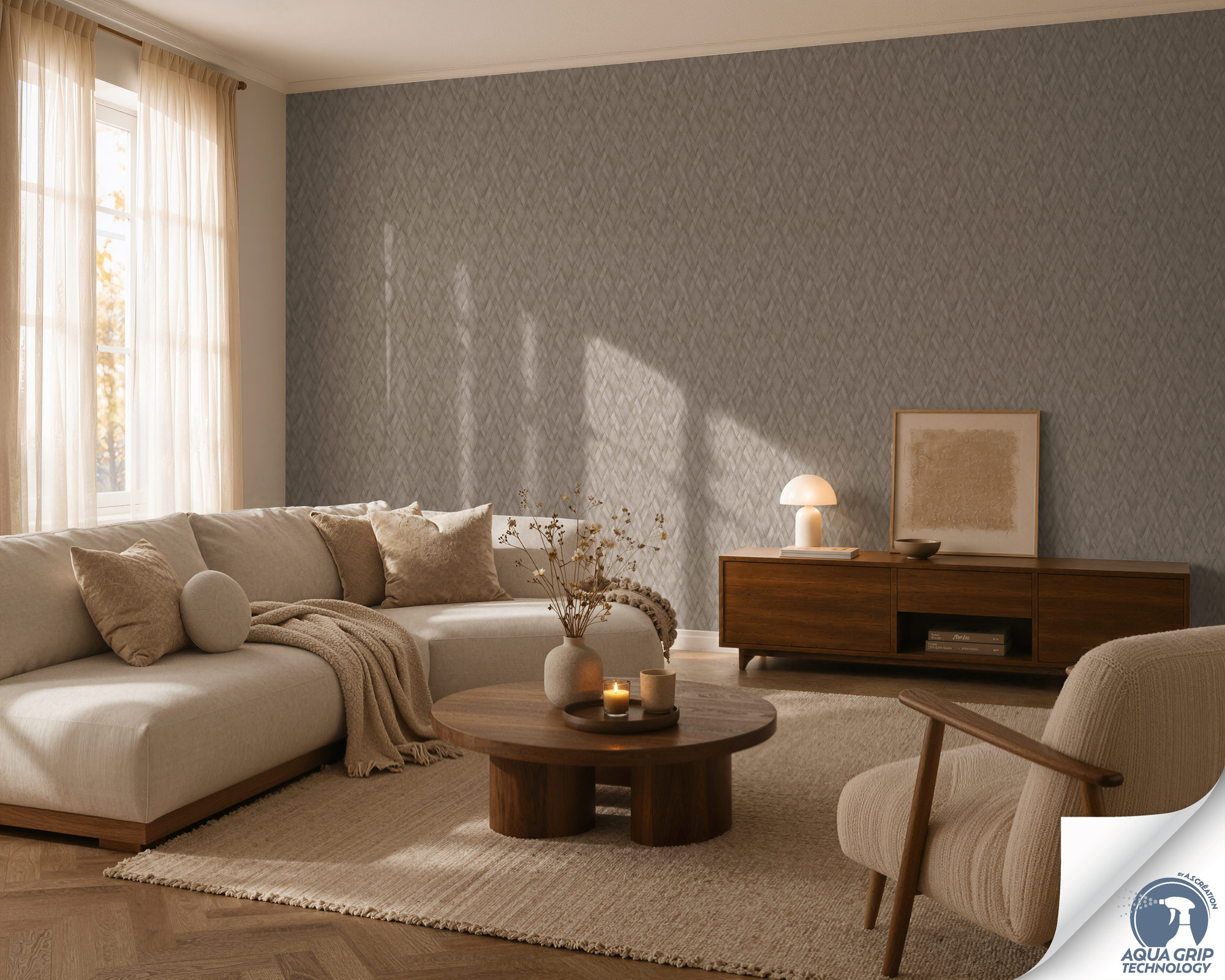 AS Vliestapete Cosiness Designdrop 2 3D-Optik Braun 793135