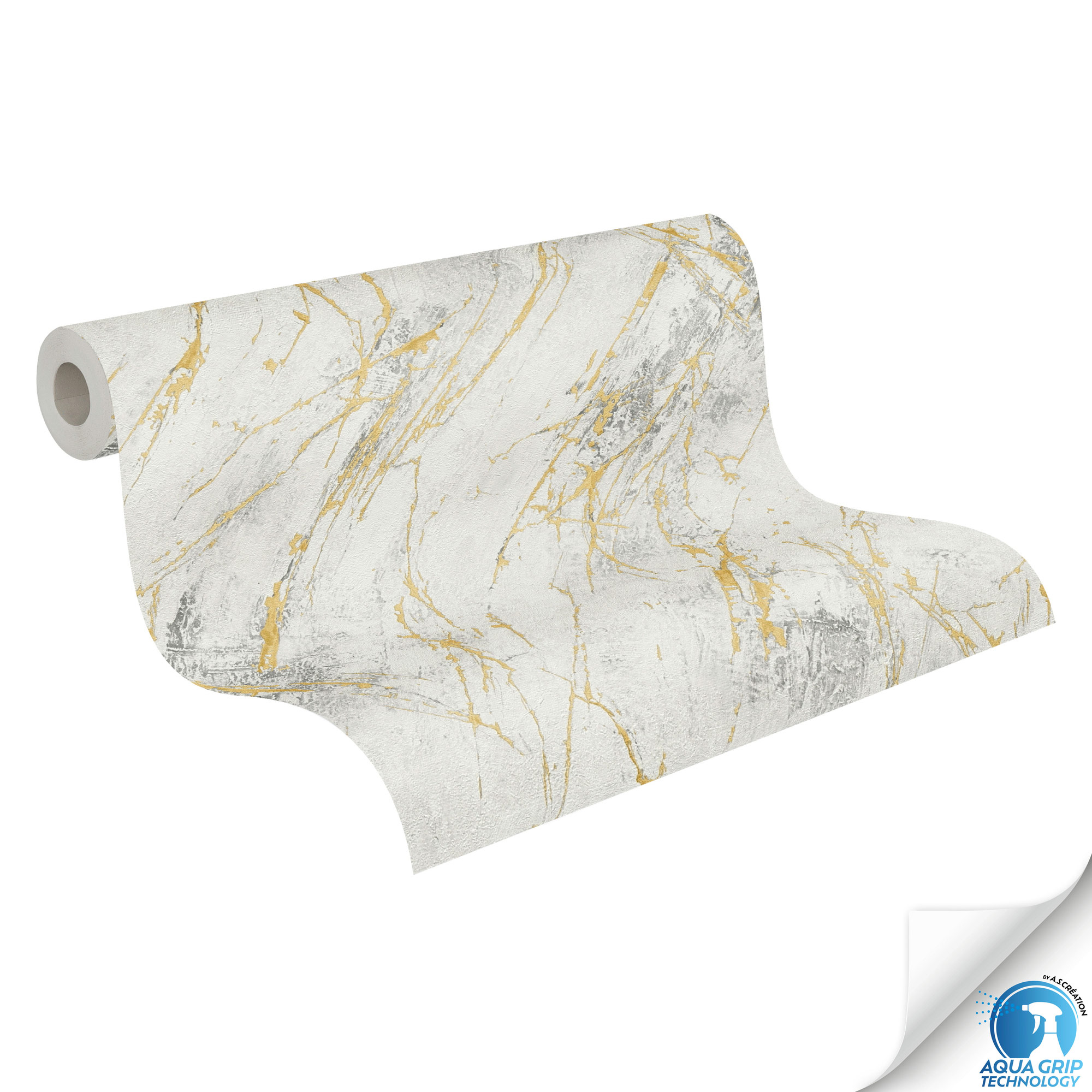 AS Vliestapete WOW Designdrop Marmortapete Weiß 784581