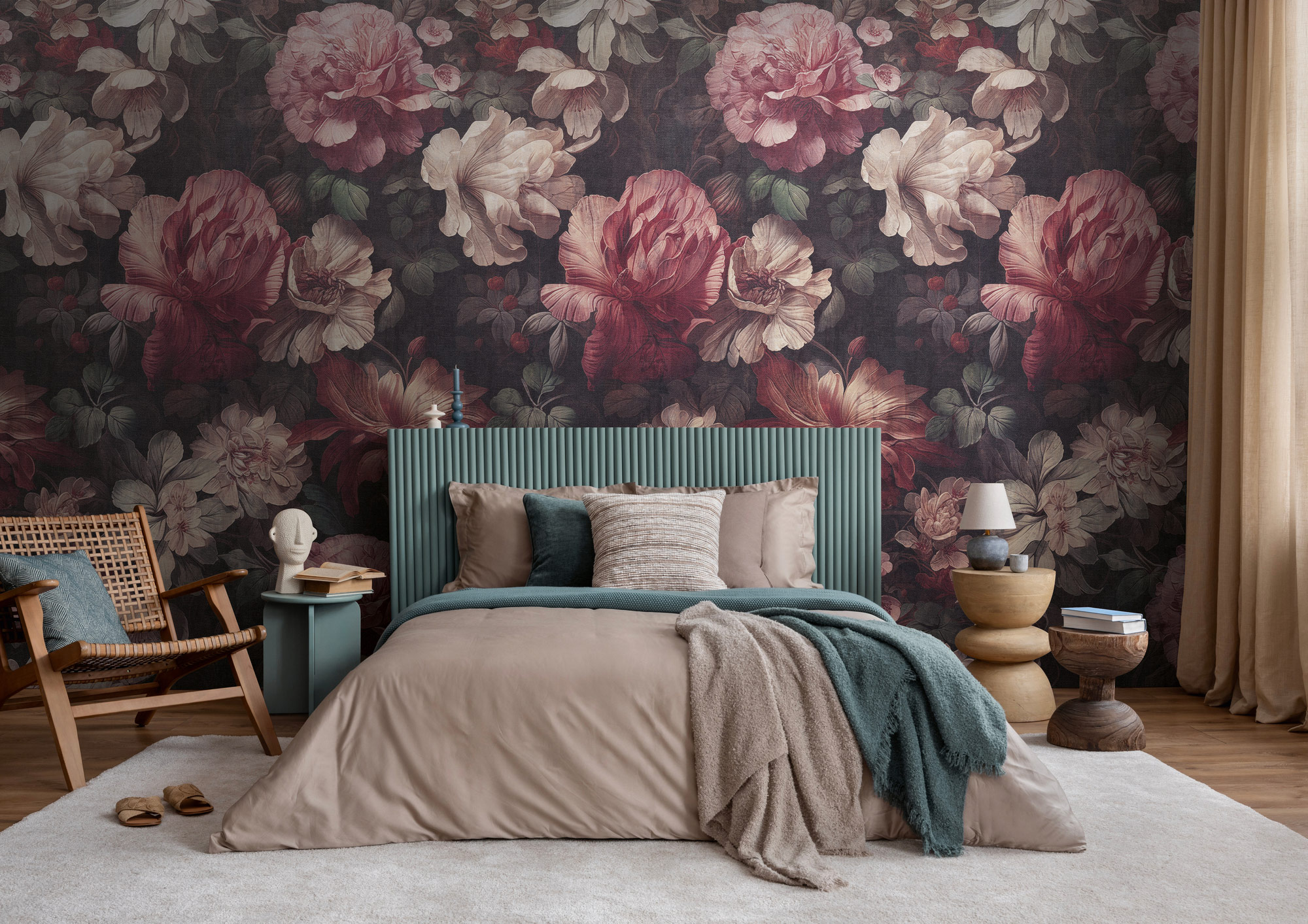 AS Fototapete The Wall 4 Blumen Rosa 792237