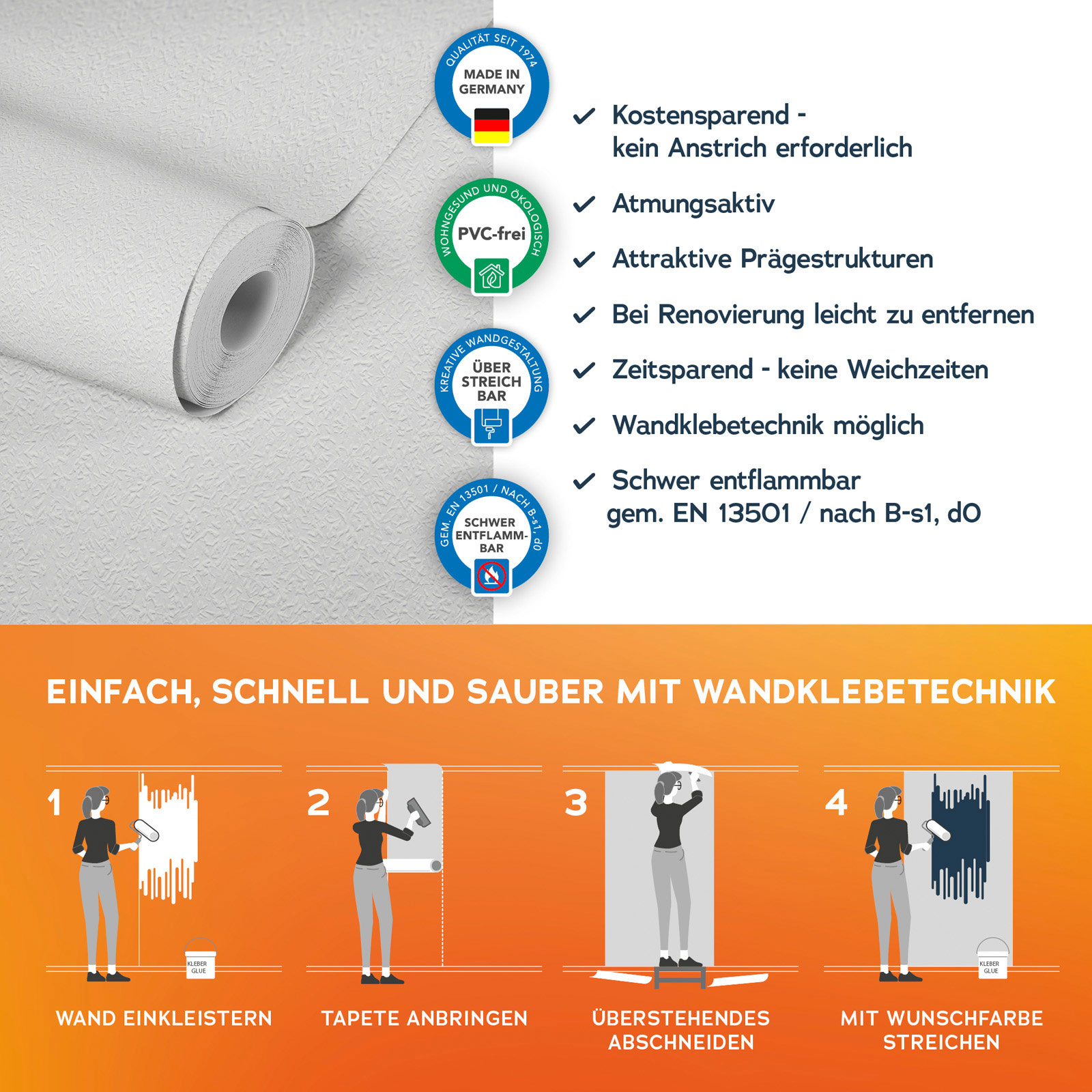 AS Vliestapete Meistervlies 8 überstreichbar 141514