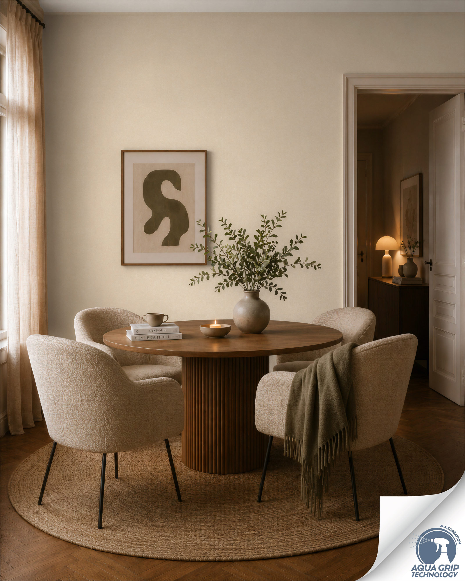 AS Vliestapete Cosiness Designdrop 2 Unitapete Beige 792843
