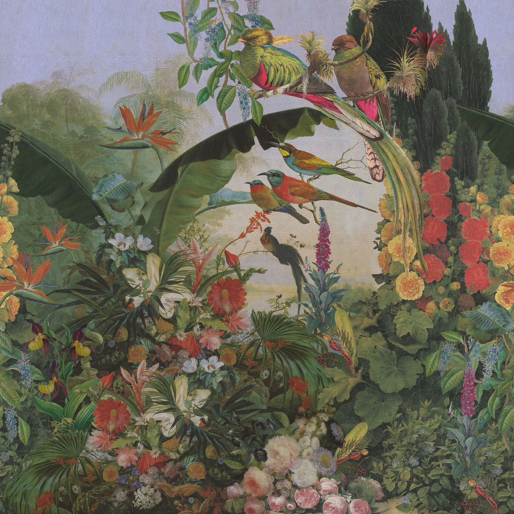 Rasch Fototapete Magic Walls Blumen Vögel 561319