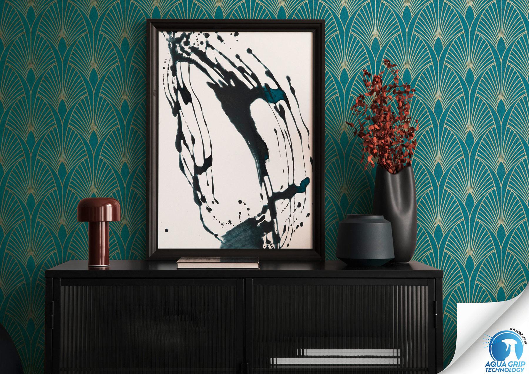 AS Vliestapete WOW Designdrop Art Deco Tapete Blau 784931
