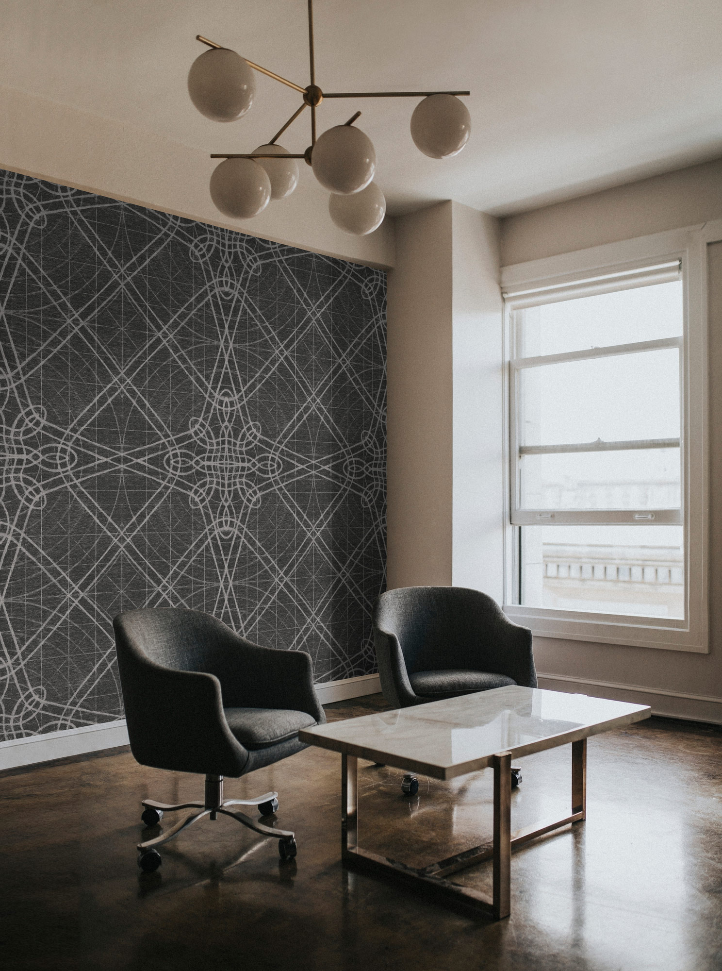 AS Fototapete Walls by Patel 5 Linien Anthrazit DD134453